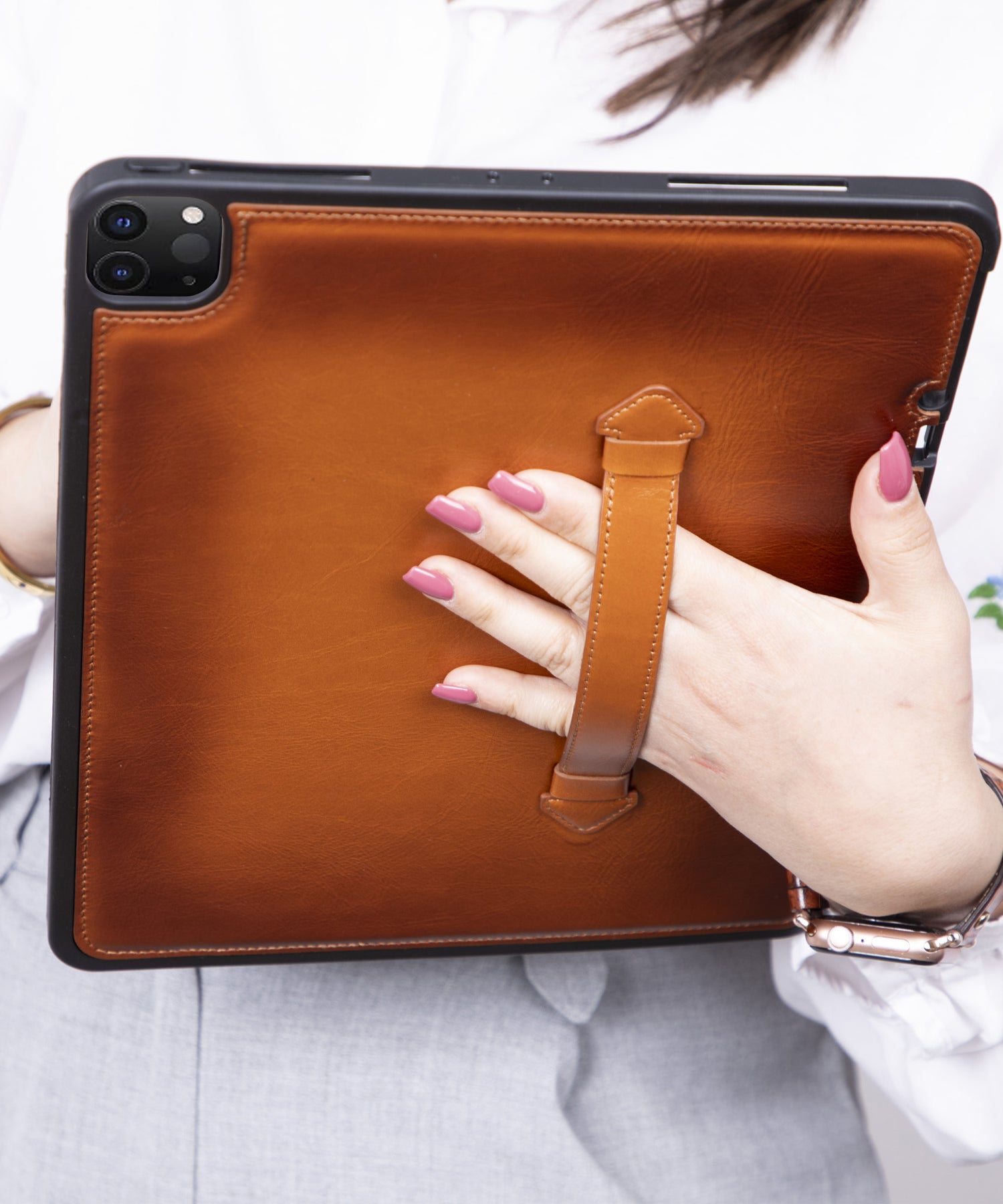 Handmade genuine leather folio and magnetic stand cases for iPad Pro, Air, and Mini