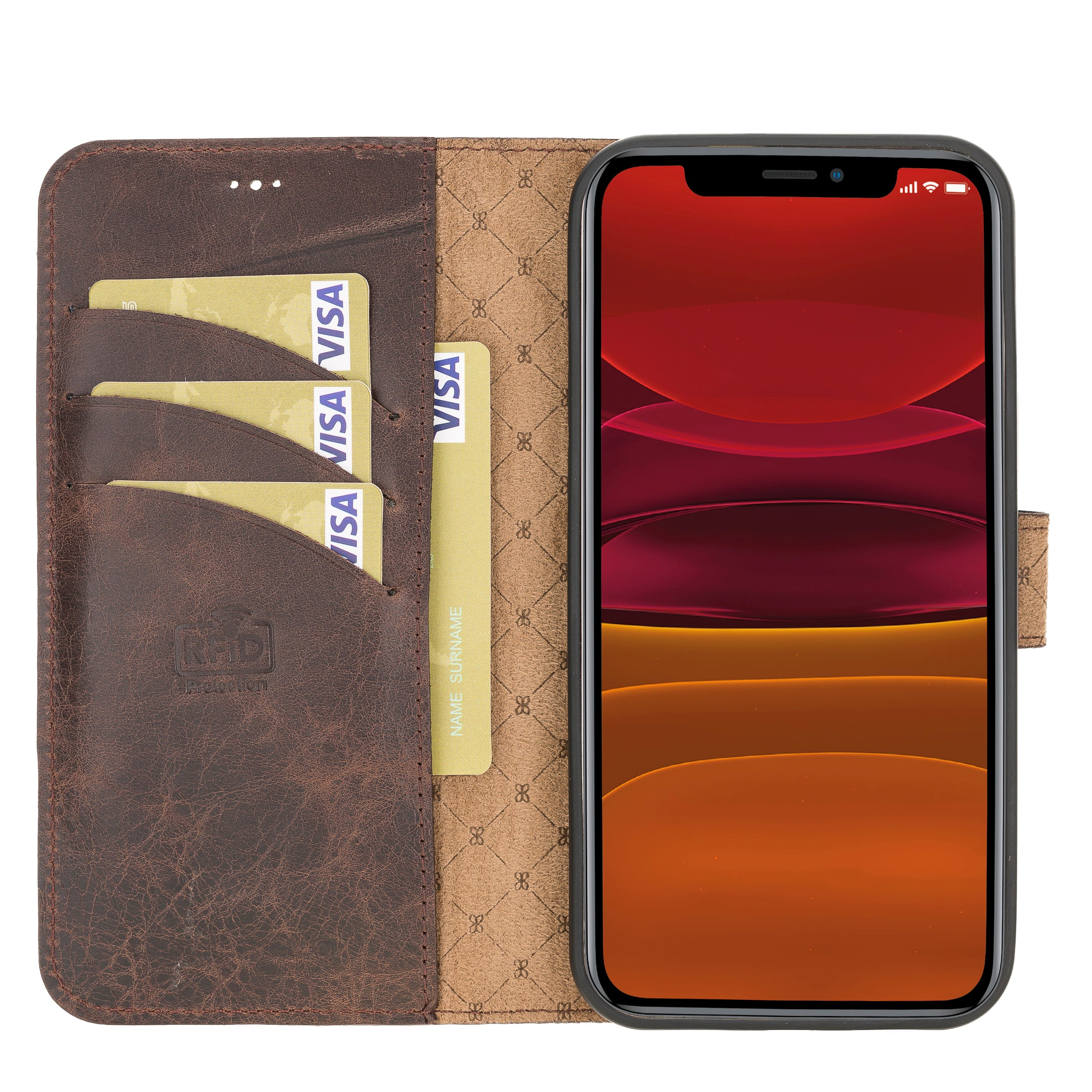 iPhone 12 Series Genuine Leather Magic Detachable Wallet Cases