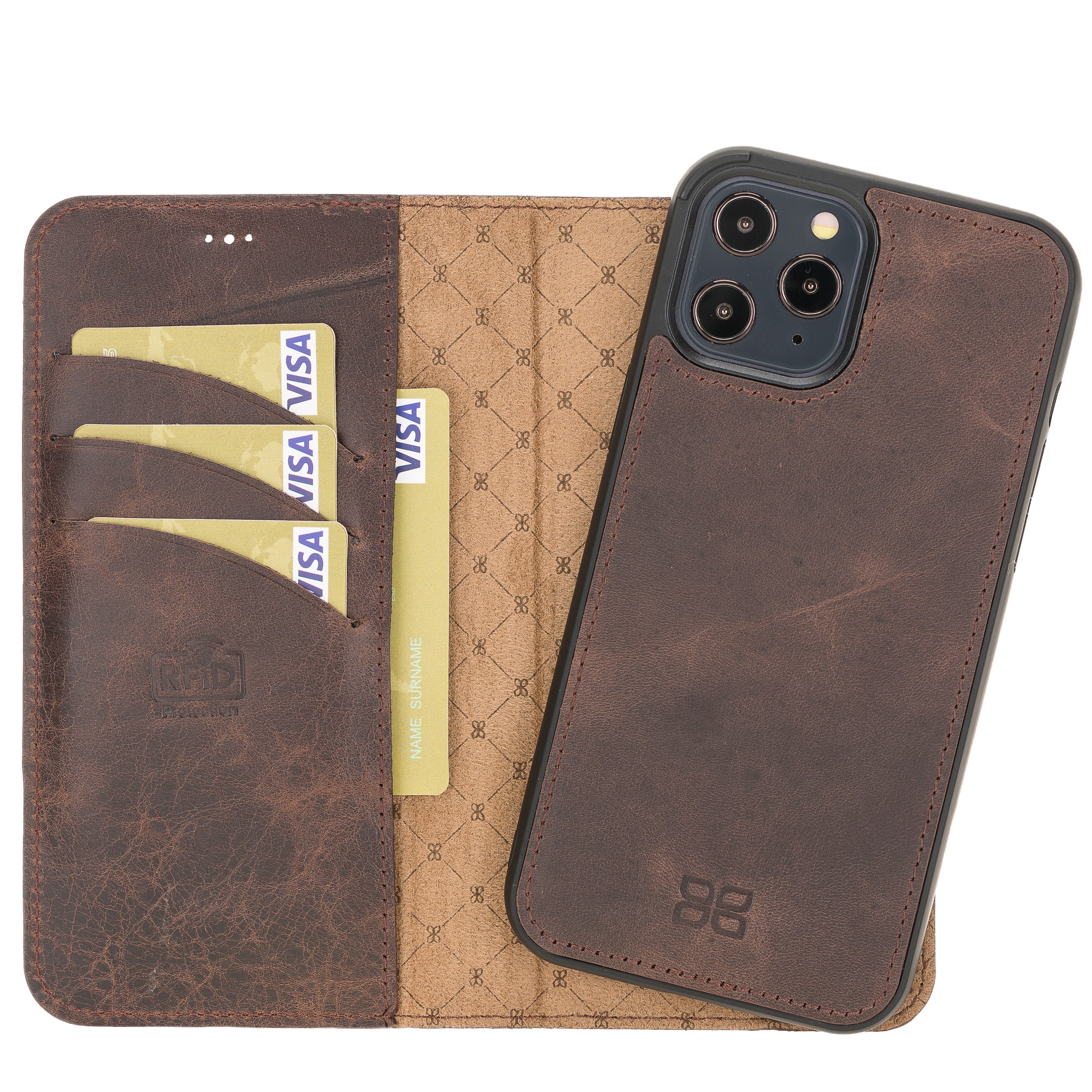 iPhone 12 Series Genuine Leather Magic Detachable Wallet Cases