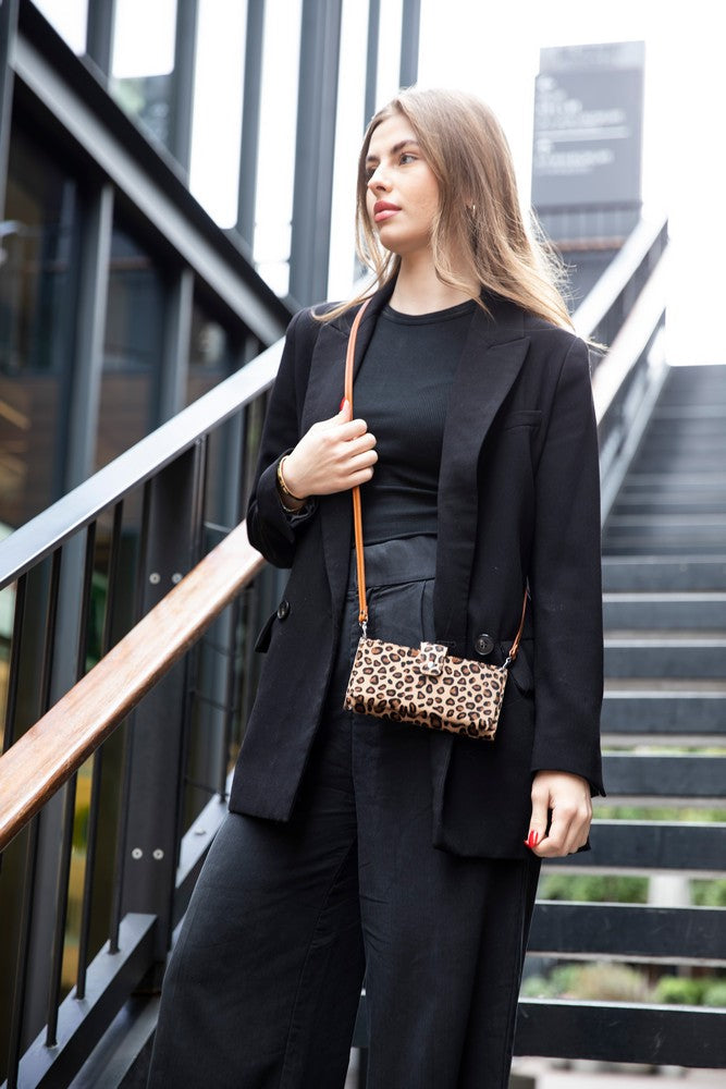 Nexora Genuine Leather Strap Crossbody Wallet for Women