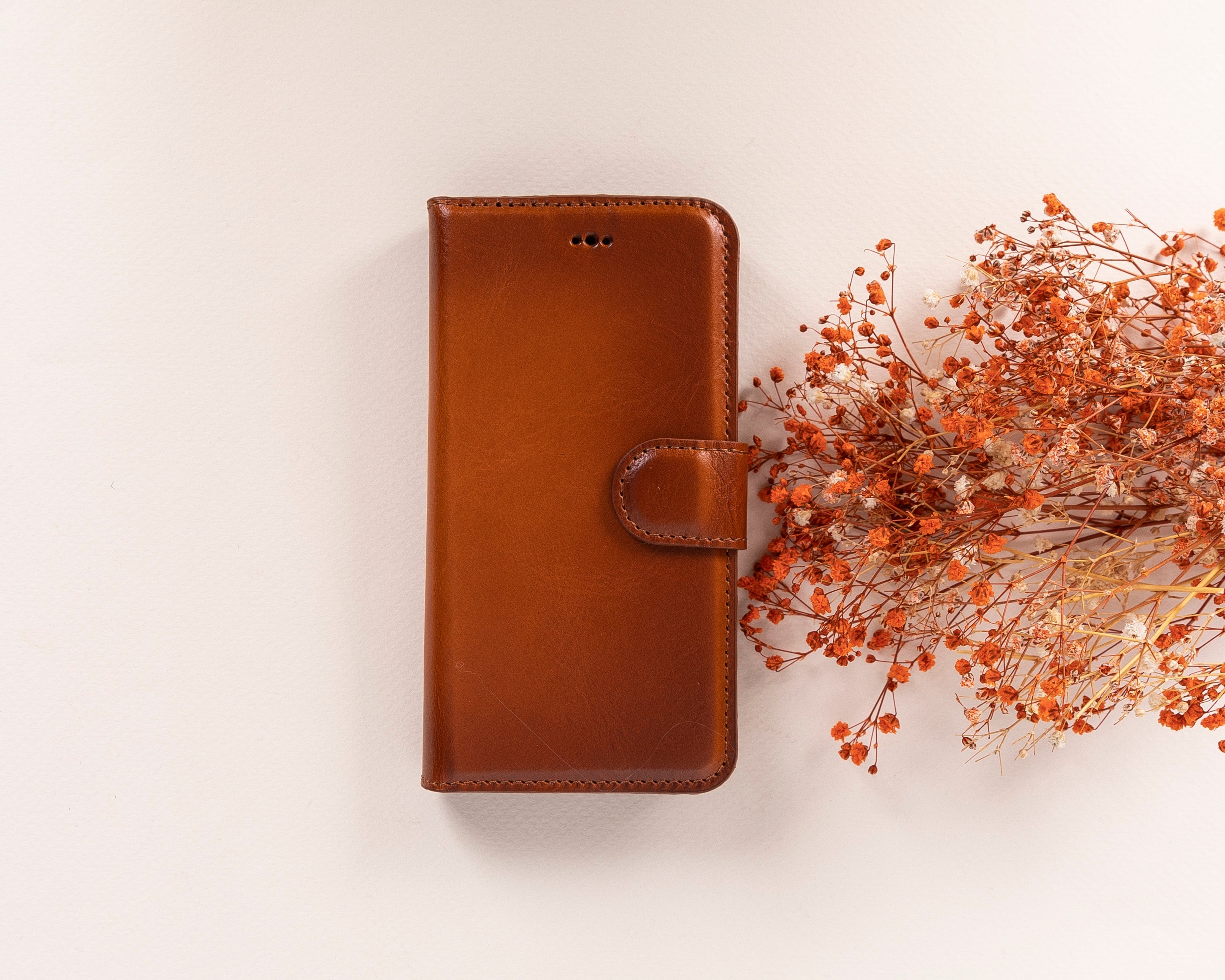 Étui portefeuille en cuir Fuzzy pour iPhone 16E