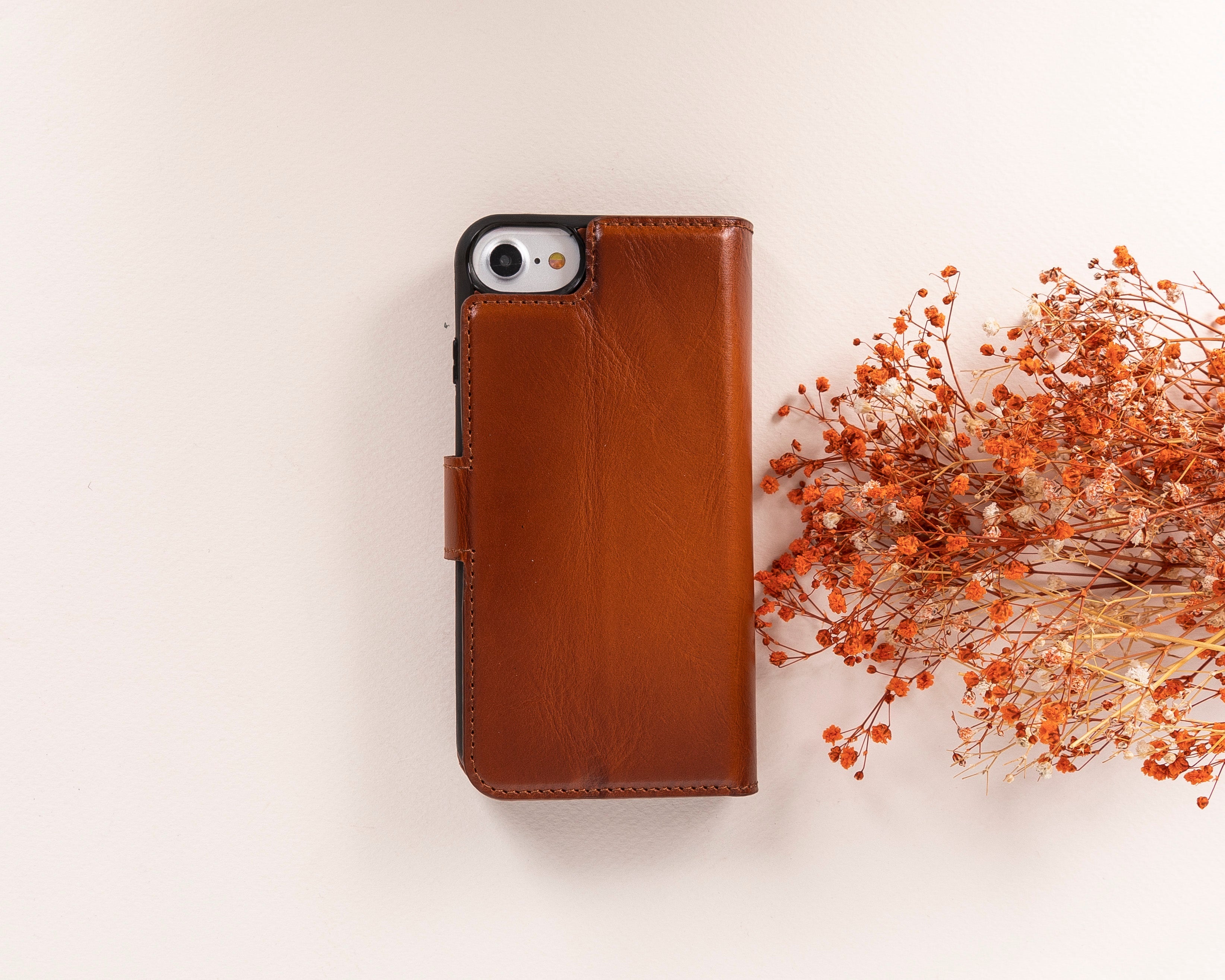 Étui portefeuille en cuir Fuzzy pour iPhone 16E