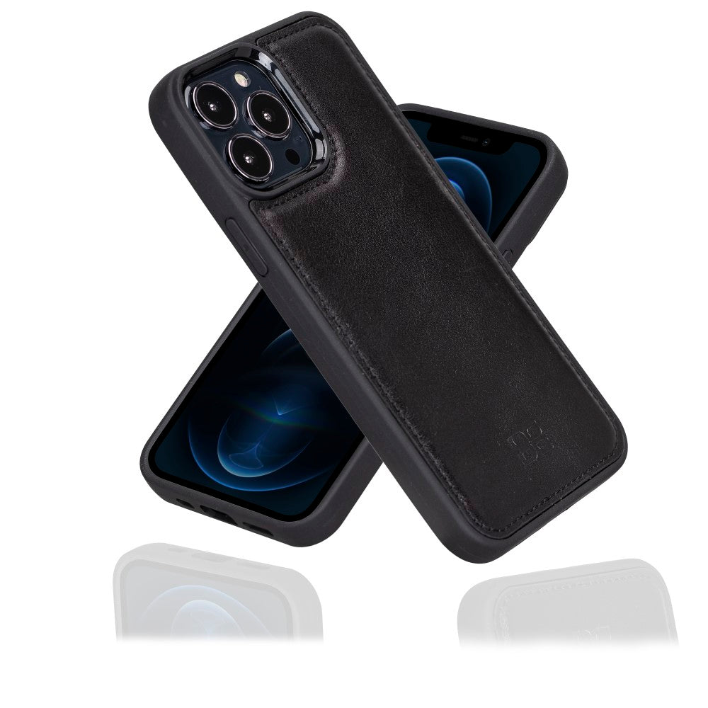 Coque arrière flexible en cuir véritable pour iPhone 13 Series