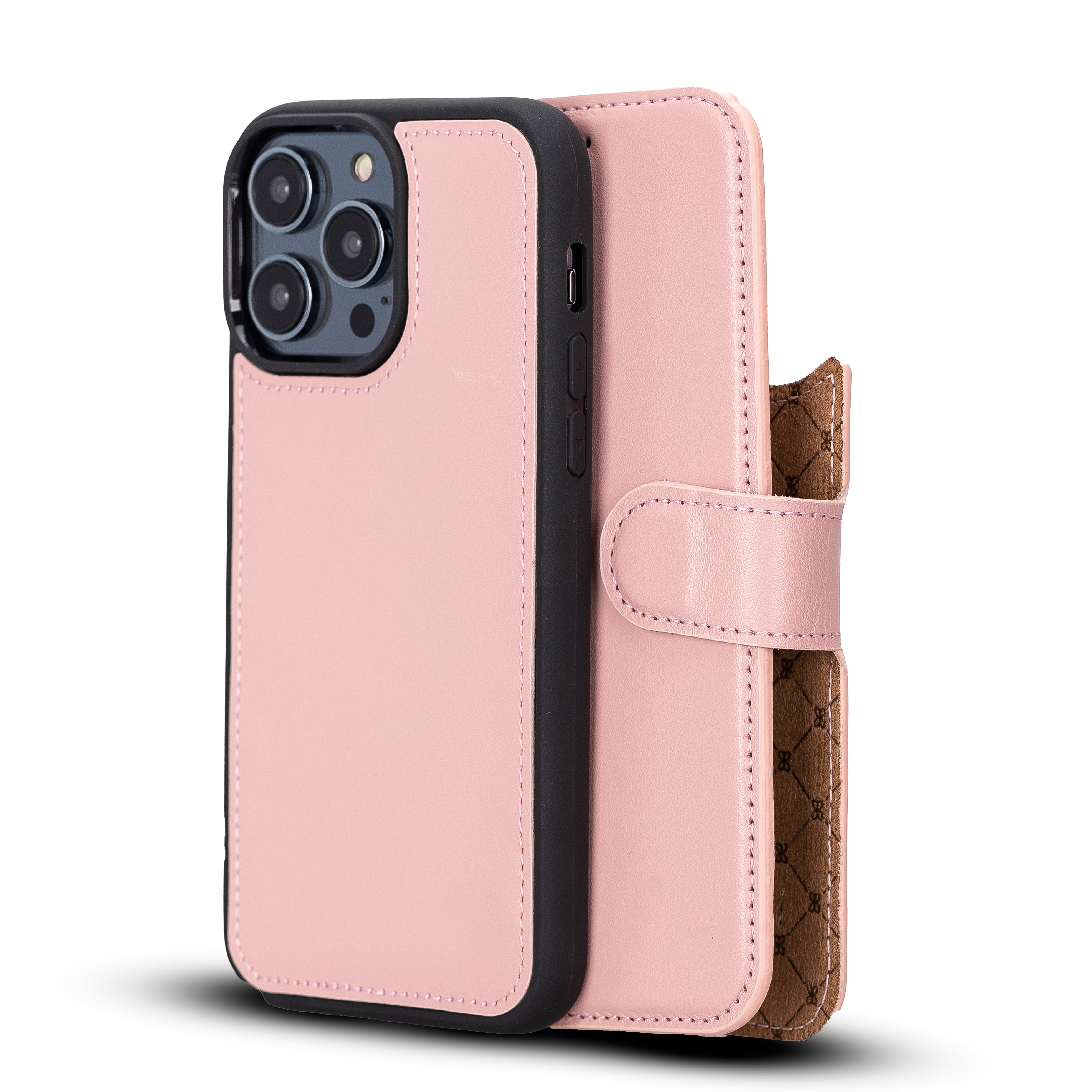 Étui portefeuille amovible en cuir véritable pour iPhone 14 Pro Max (6,7")