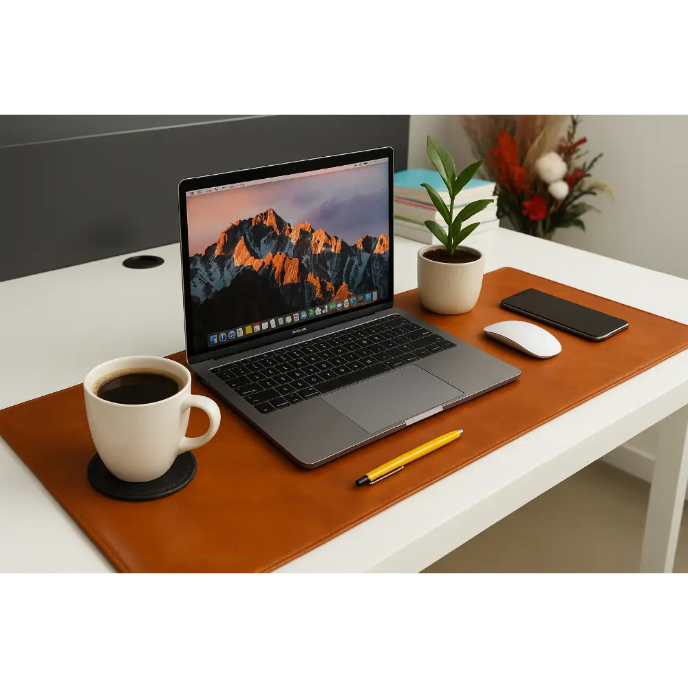 Leather Natural Desk Mat (37 cm x 80 cm)