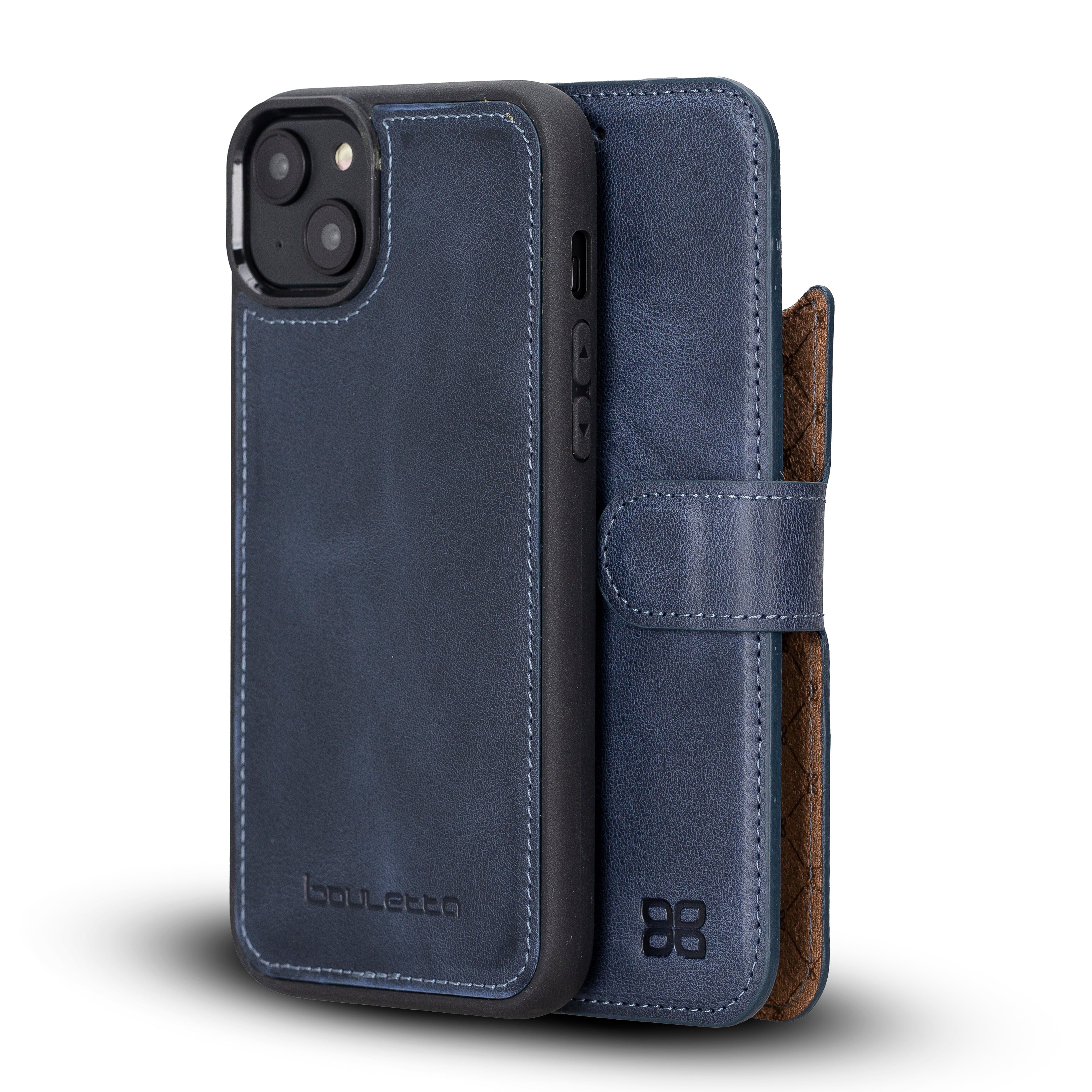 Étui portefeuille amovible en cuir véritable pour iPhone 14 Pro Max (6,7")