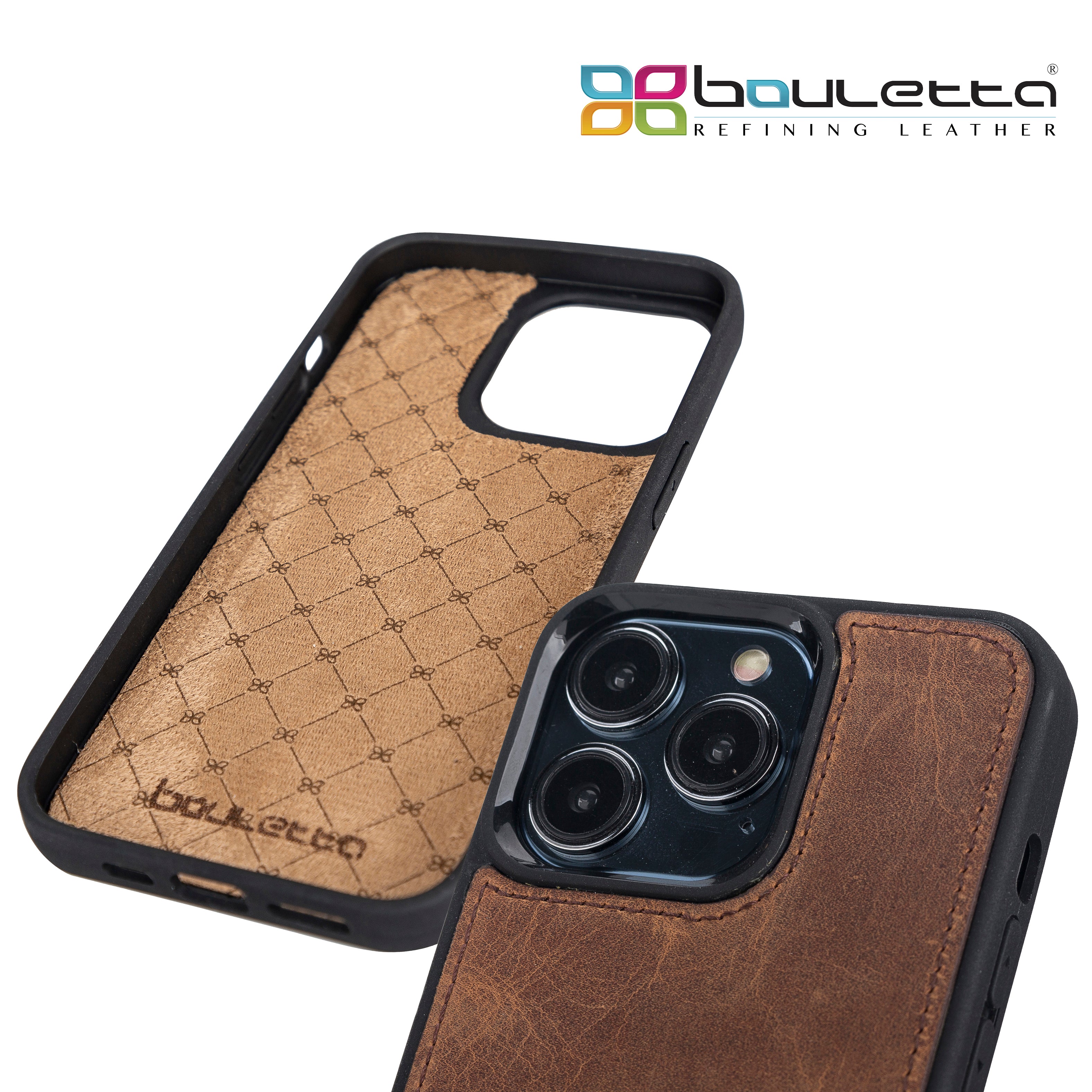 Coque arrière flexible en cuir véritable pour iPhone 13 Series