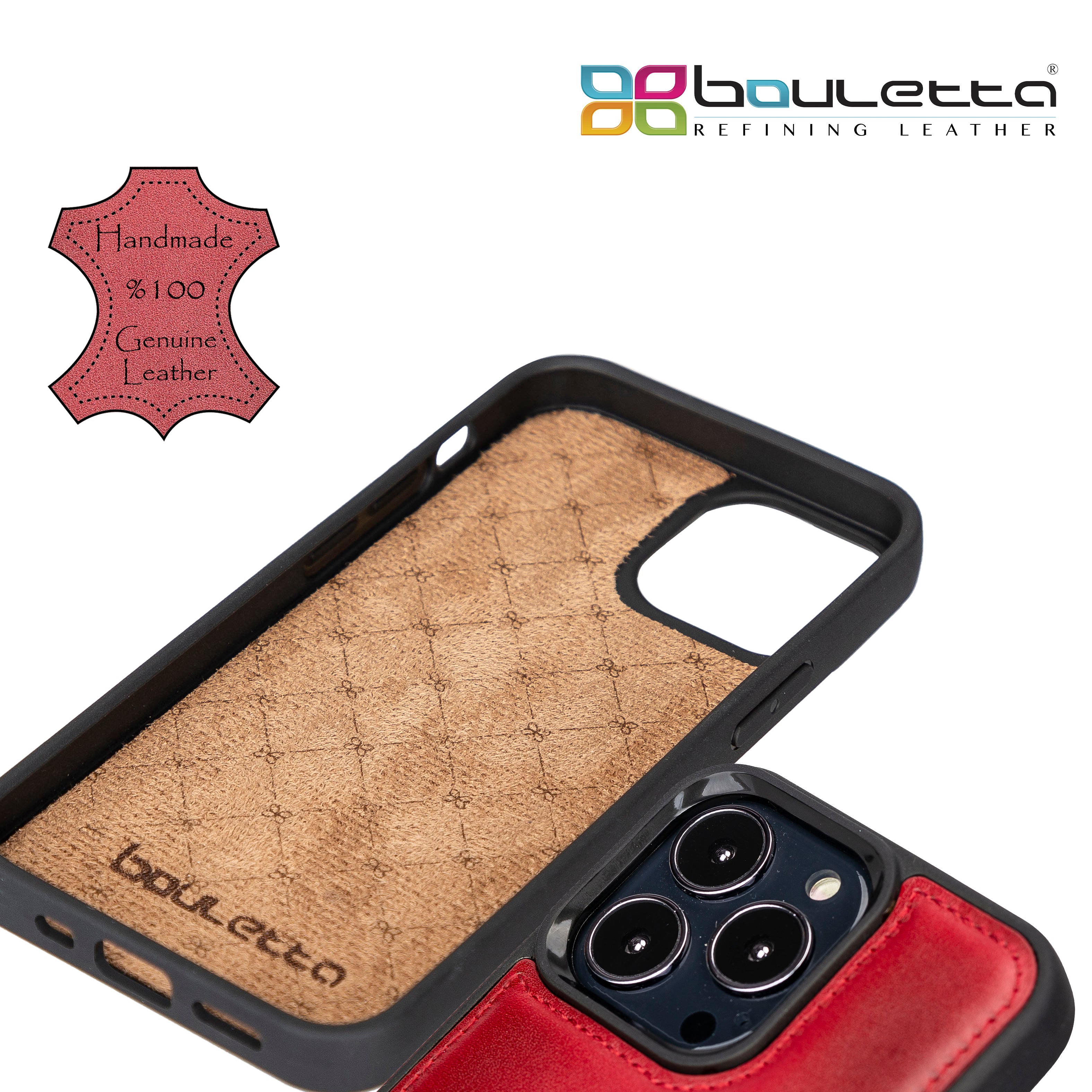 Coque arrière flexible en cuir véritable pour iPhone 13 Series