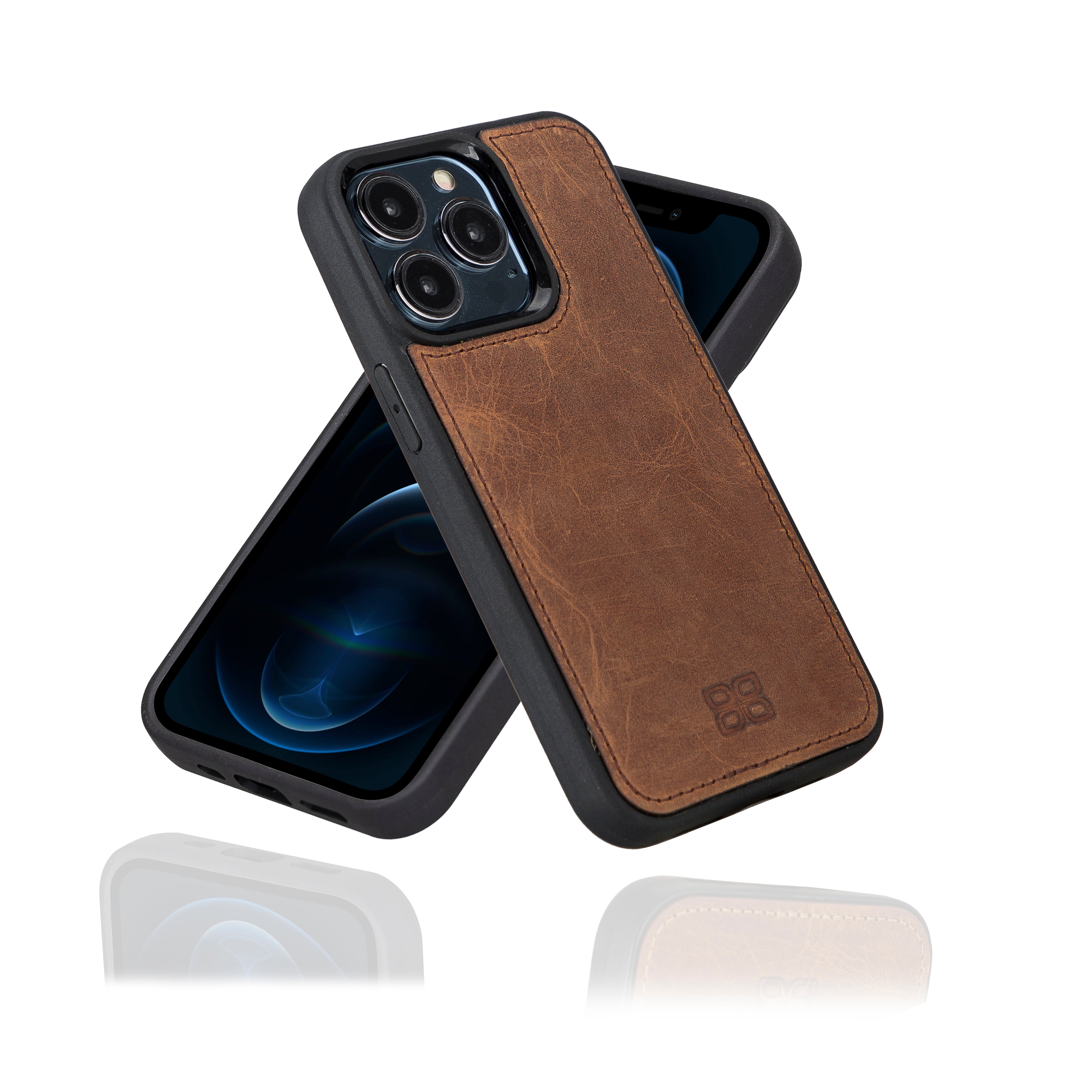 Coque arrière flexible en cuir véritable pour iPhone 13 Series