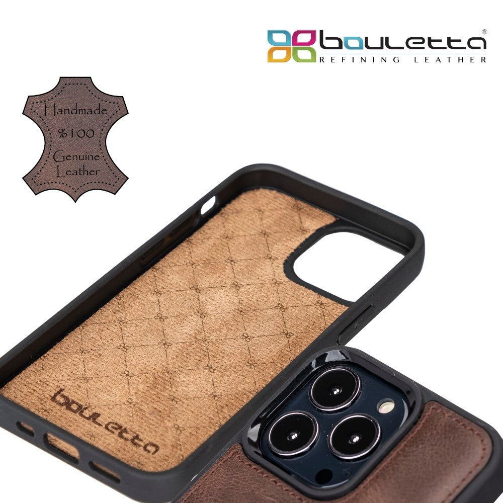 Coque arrière flexible en cuir véritable pour iPhone 13 Series