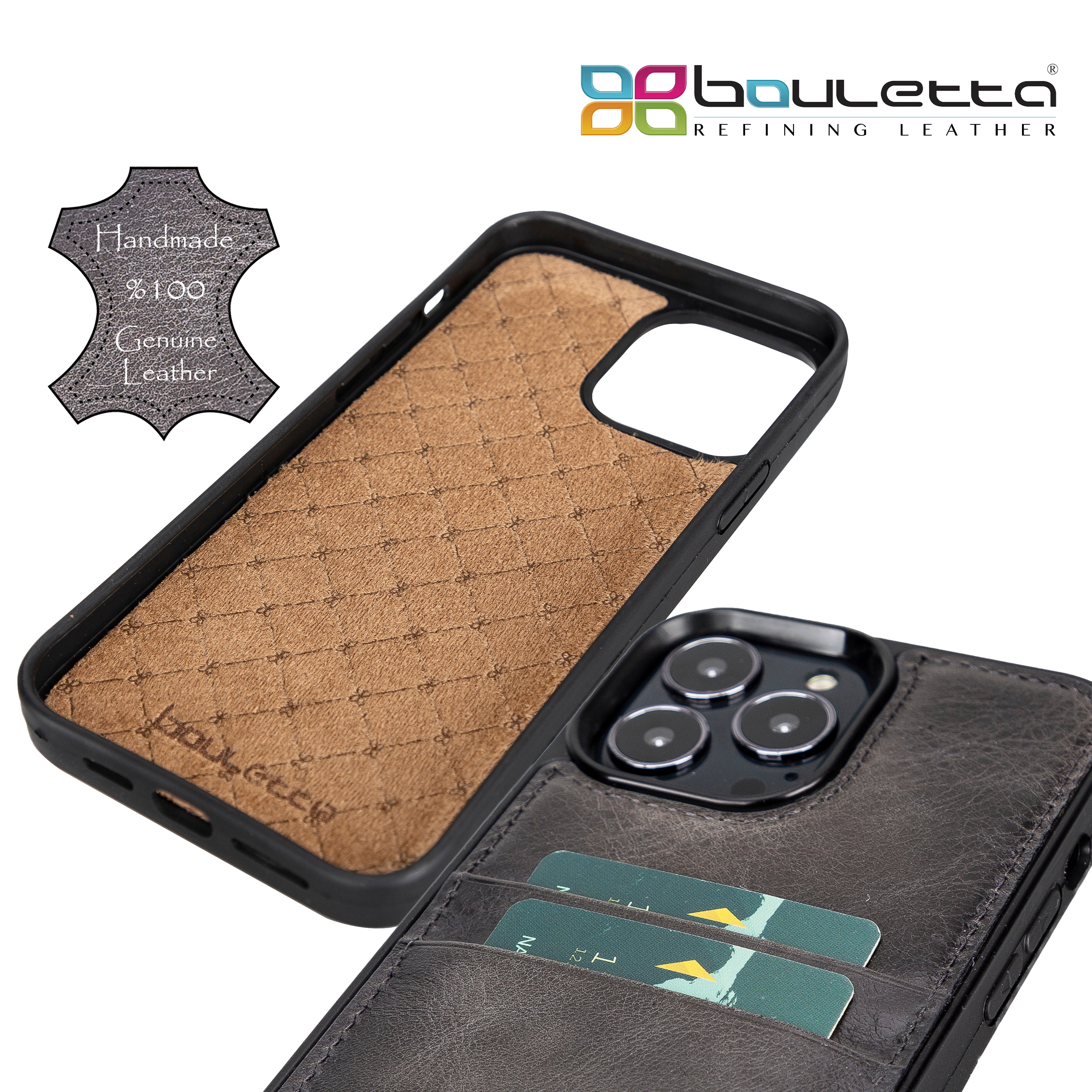 iPhone 11 Series Genuine Leather Flex Back Cover with Card Holder