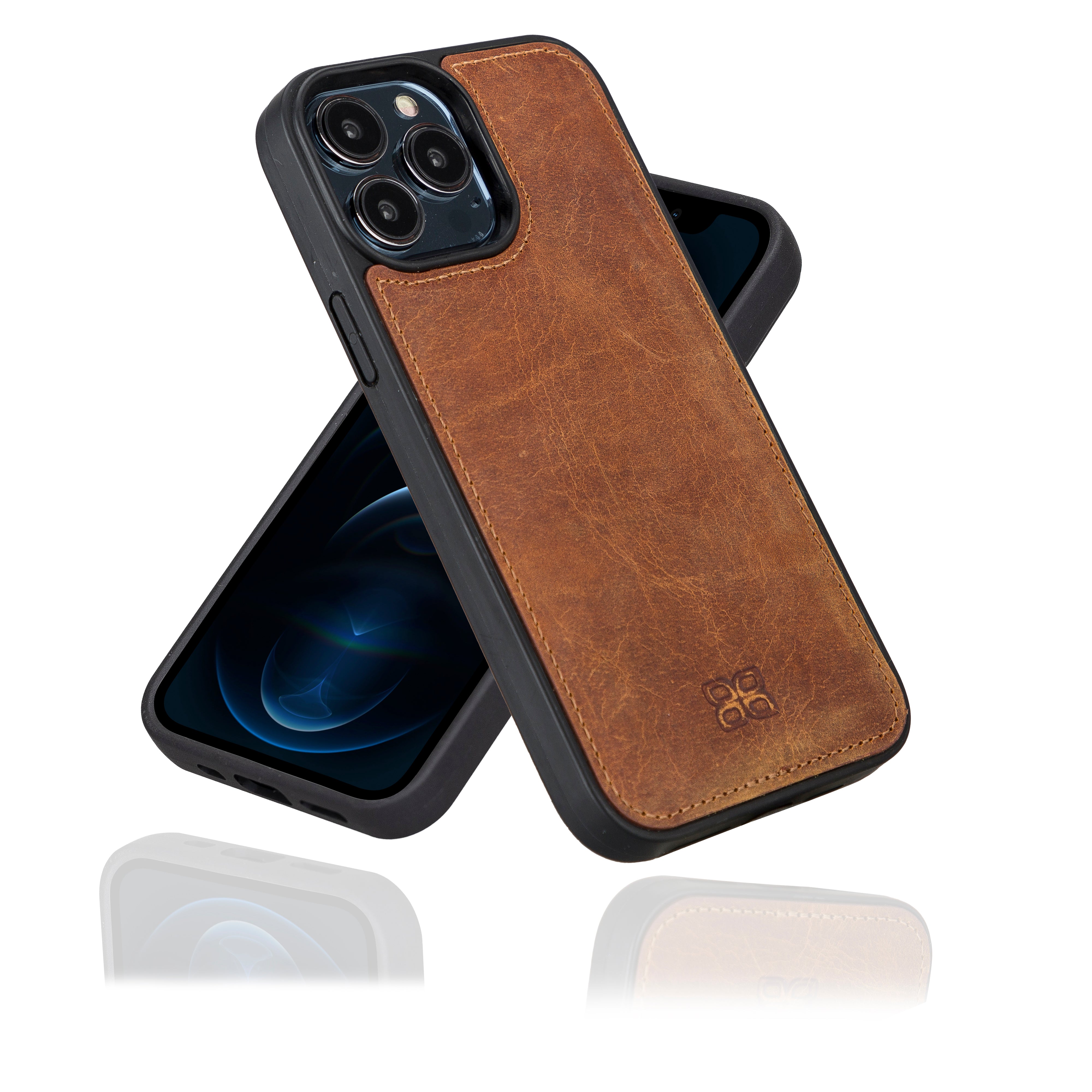 Coque arrière flexible en cuir véritable pour iPhone 13 Series