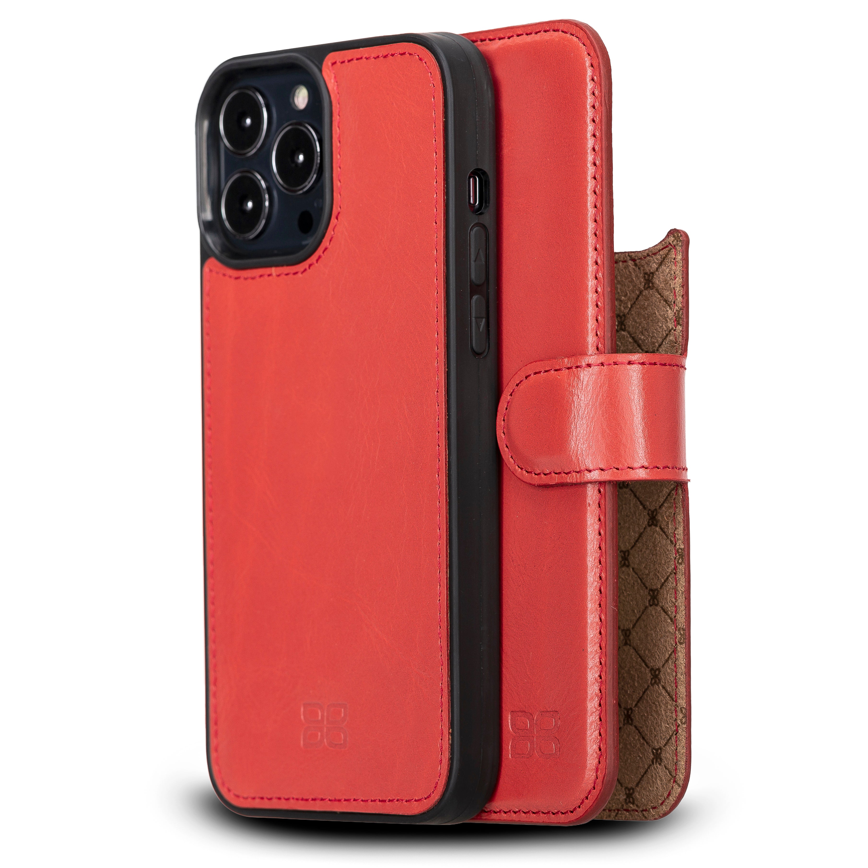 Étui portefeuille détachable en cuir véritable pour iPhone 13