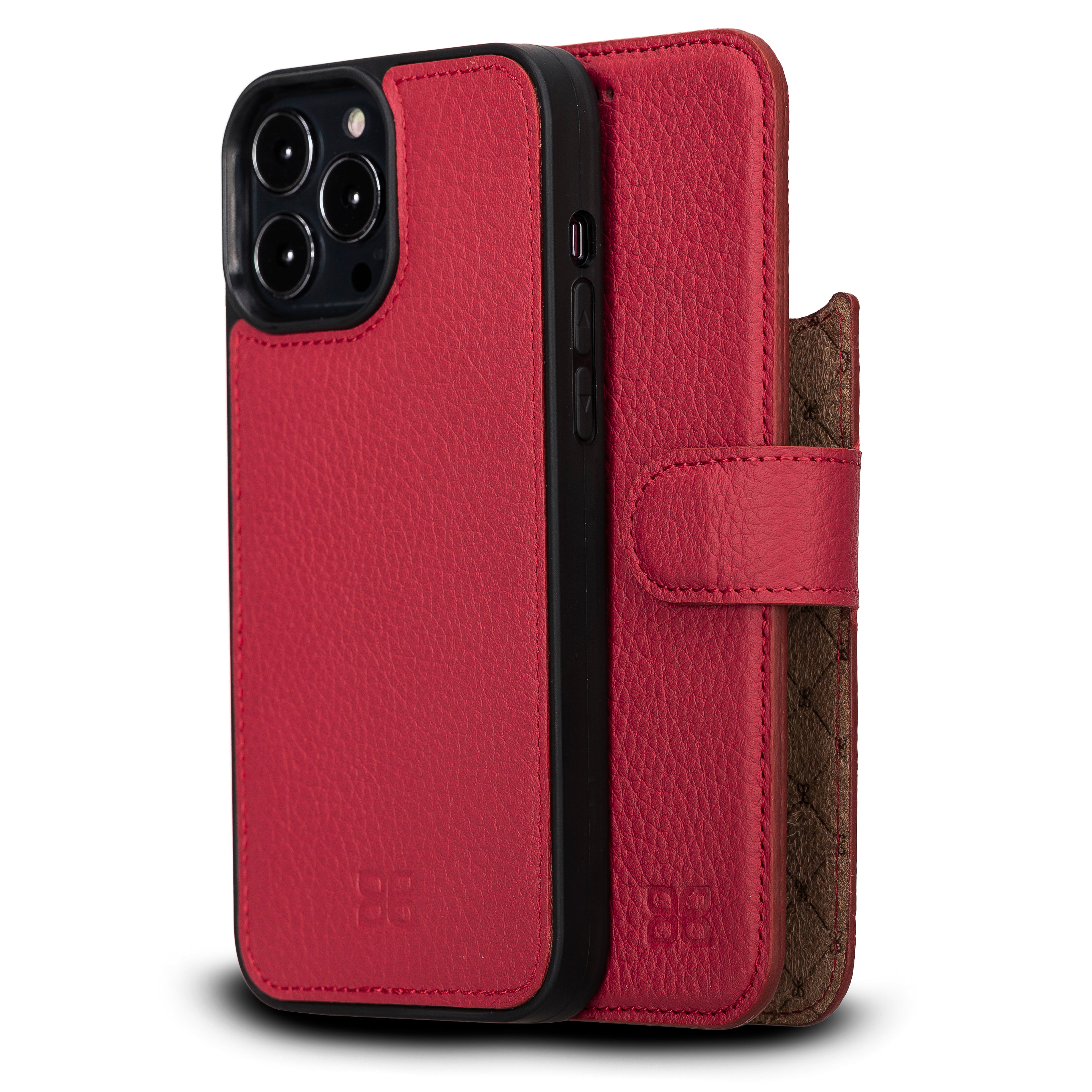Étui portefeuille détachable en cuir véritable pour iPhone 13