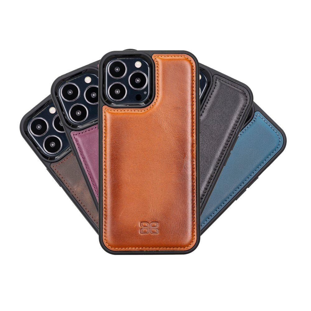 Coque arrière flexible en cuir véritable pour iPhone 13 Series