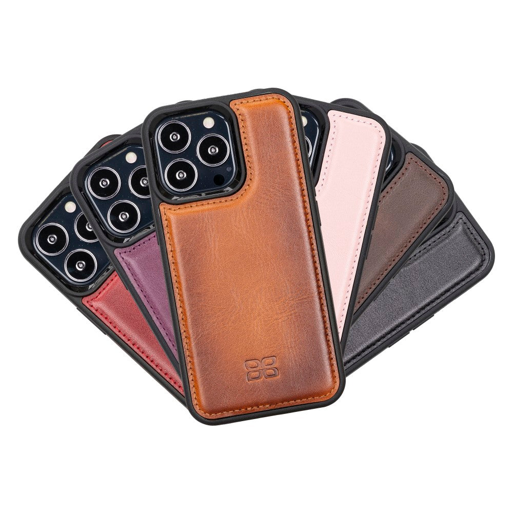 Coque arrière flexible en cuir véritable pour iPhone 13 Series
