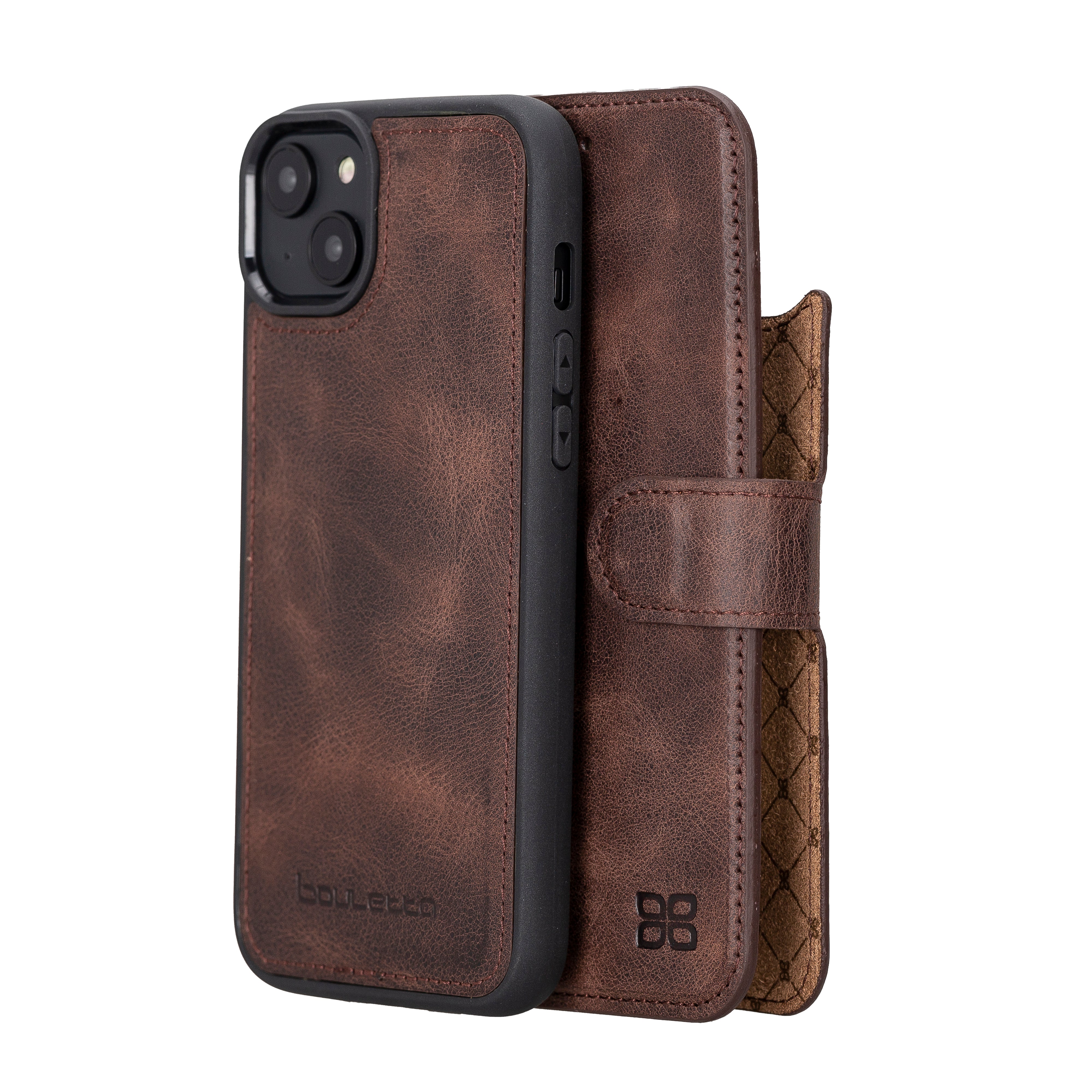 Étui portefeuille amovible en cuir véritable pour iPhone 14 Pro Max (6,7")