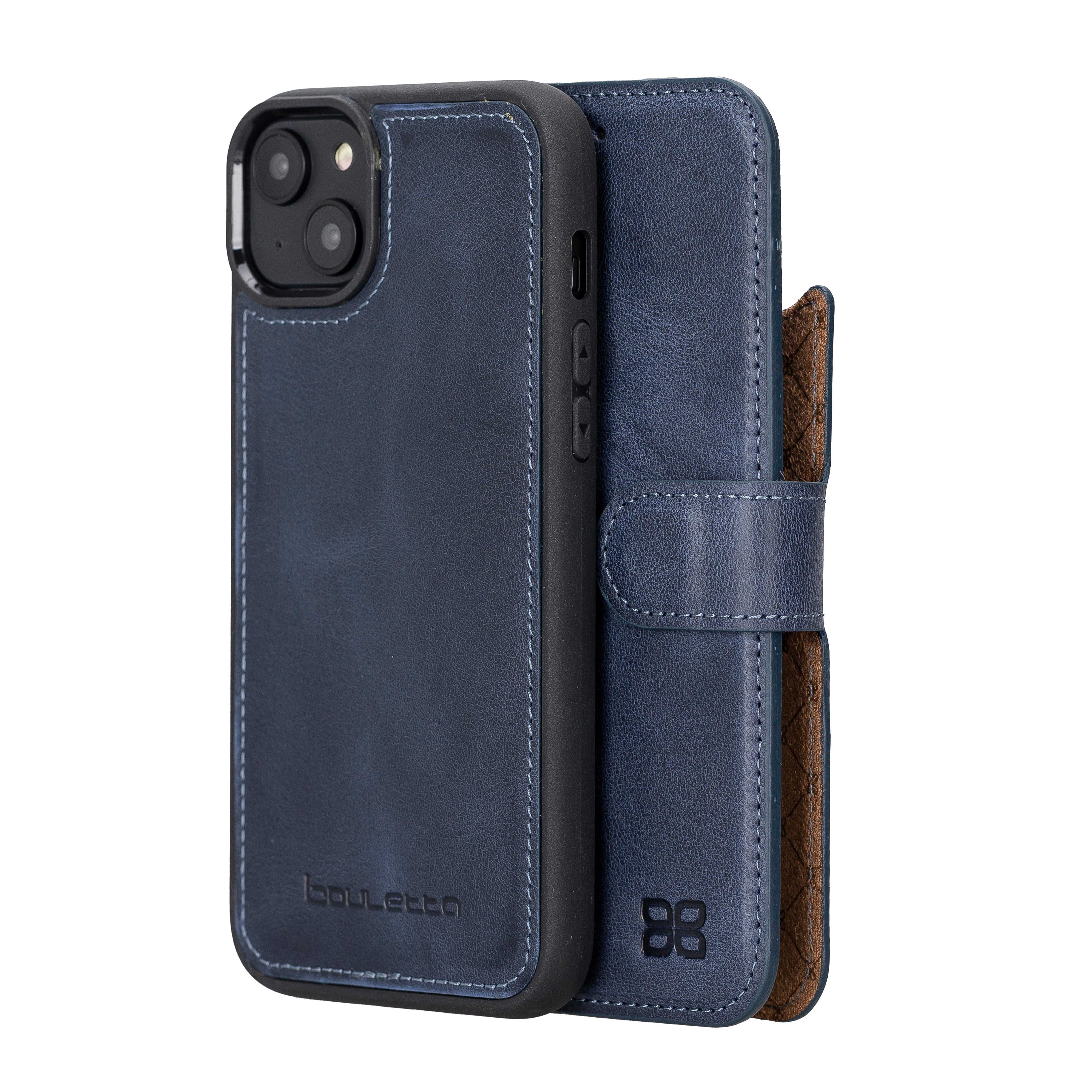 Étui portefeuille amovible en cuir véritable pour iPhone 14 Pro Max (6,7")