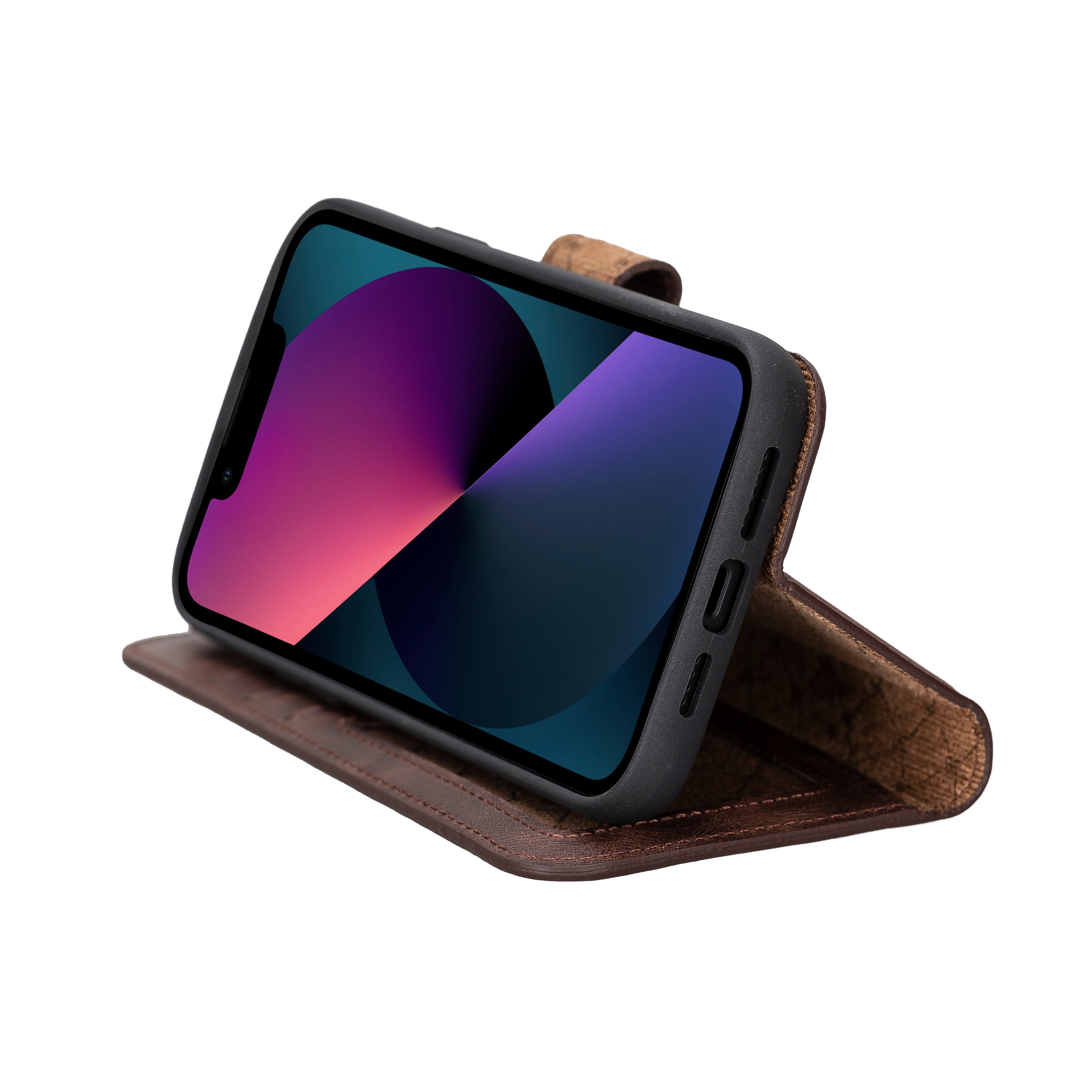 Étui portefeuille amovible en cuir véritable pour iPhone 14 Pro Max (6,7")