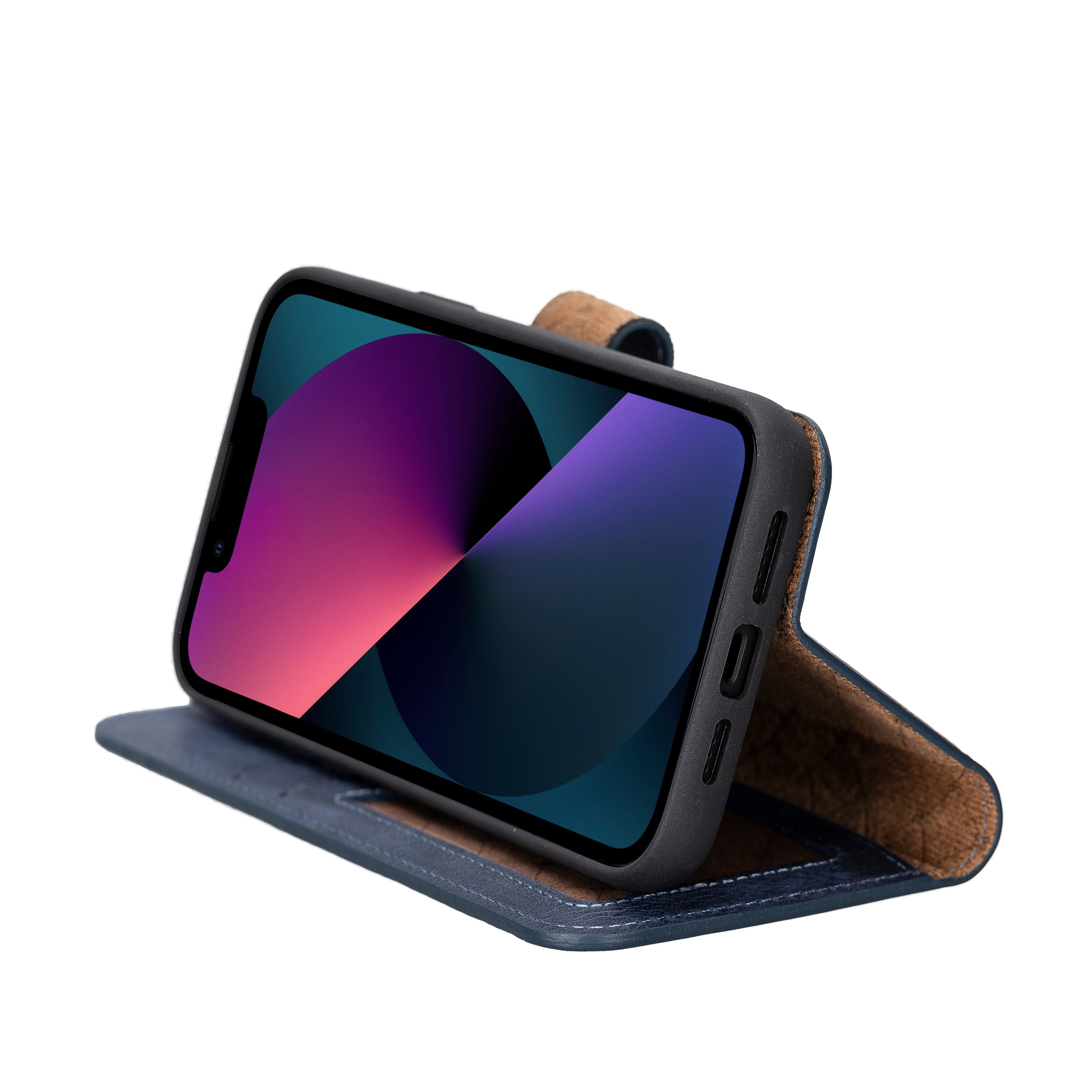 Étui portefeuille amovible en cuir véritable pour iPhone 14 Pro Max (6,7")