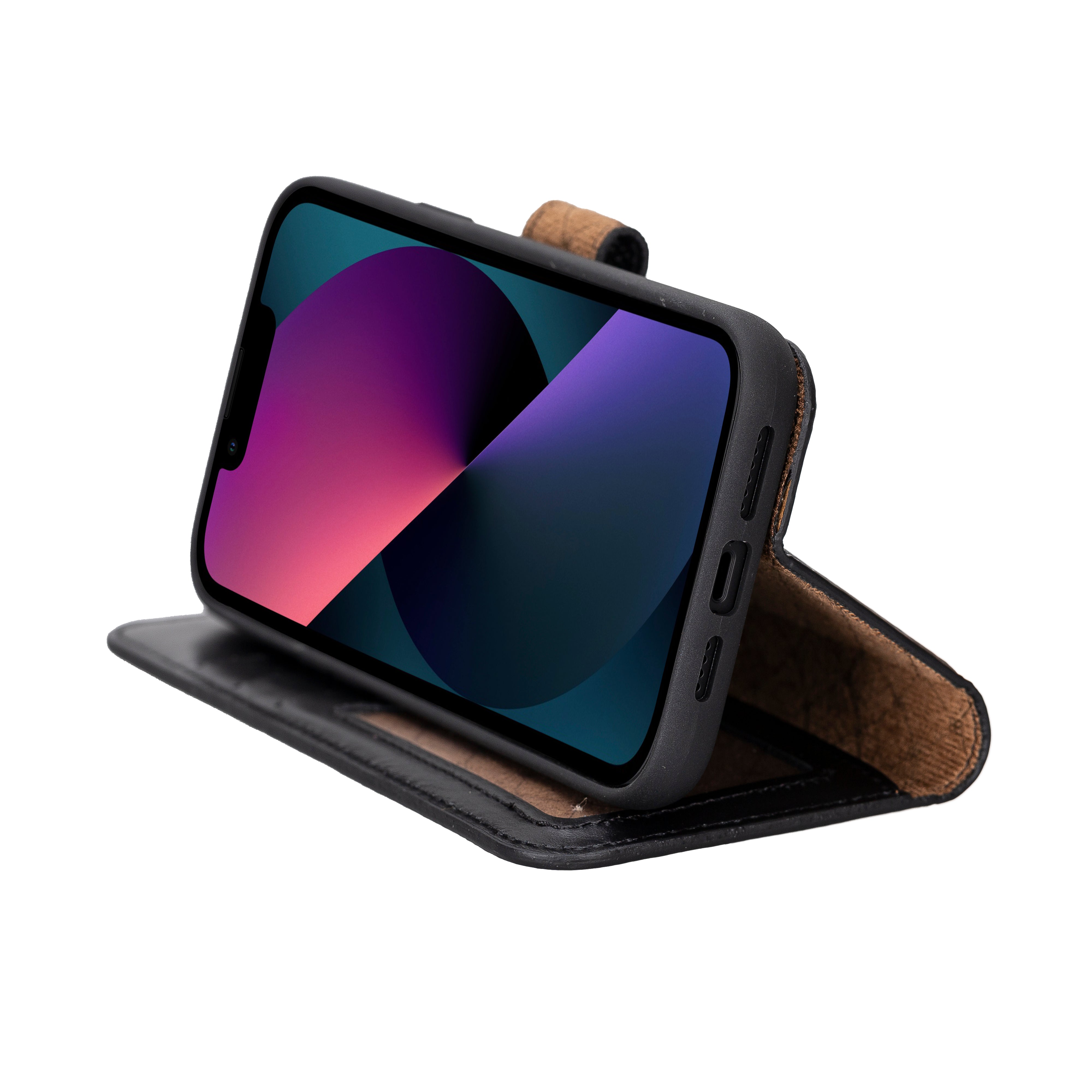 Étui portefeuille amovible en cuir véritable pour iPhone 14 Pro Max (6,7")