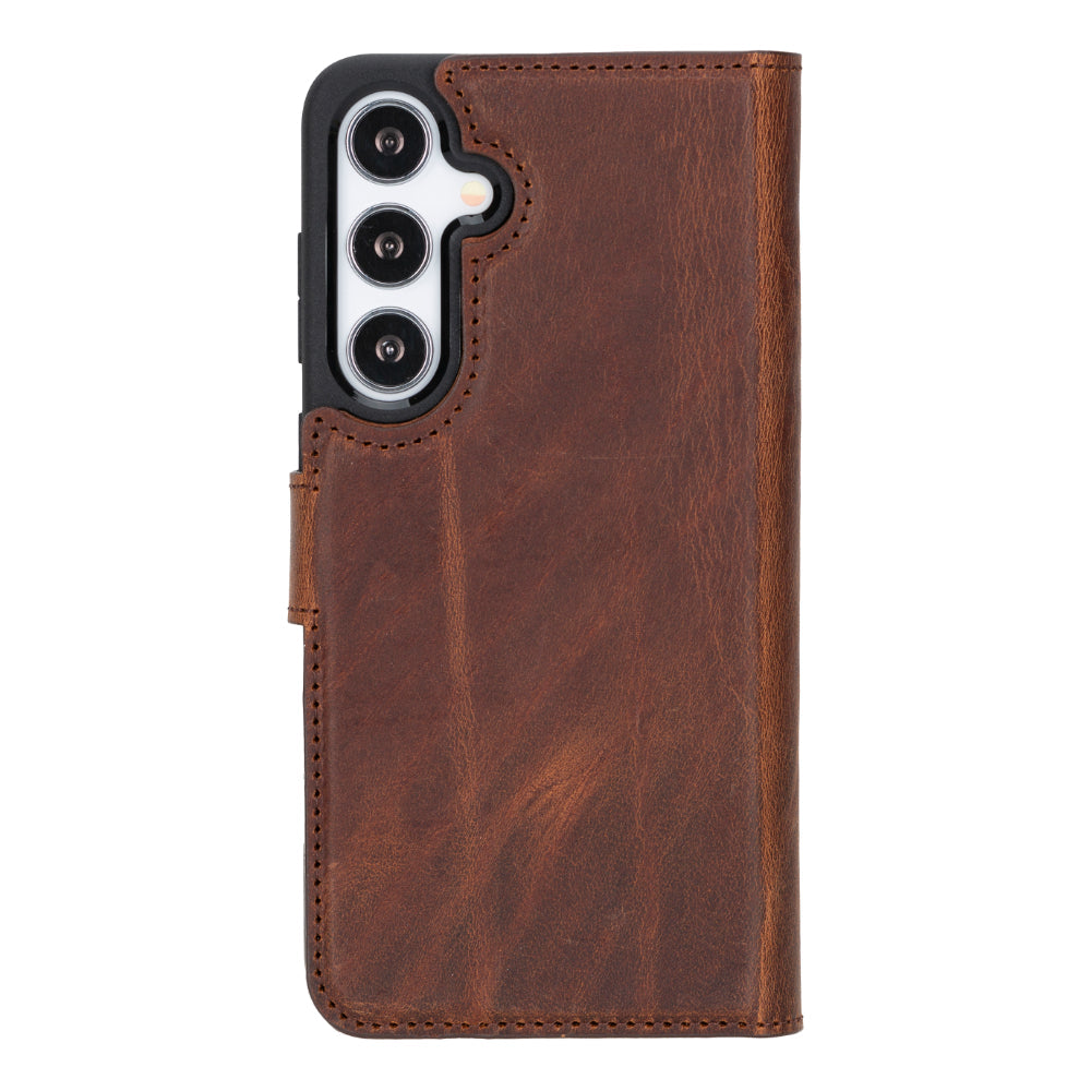 Étui portefeuille amovible en cuir pour Samsung Galaxy S25 Plus