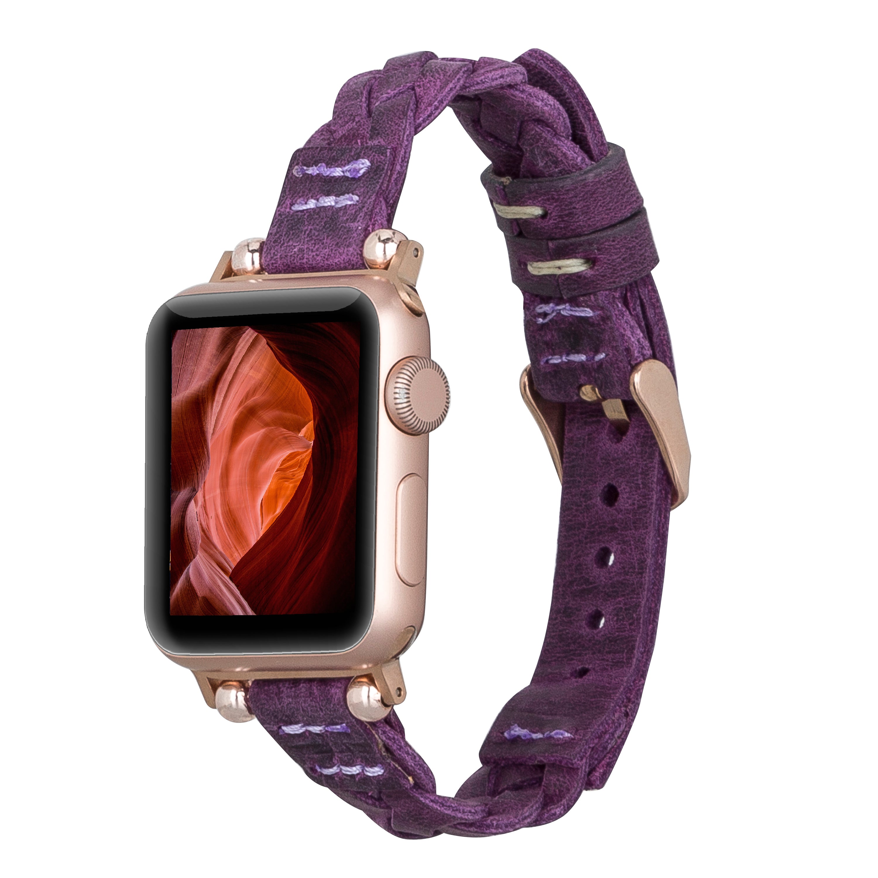 Monaco Braided Apple iWatch Genuine Leather Watch Band