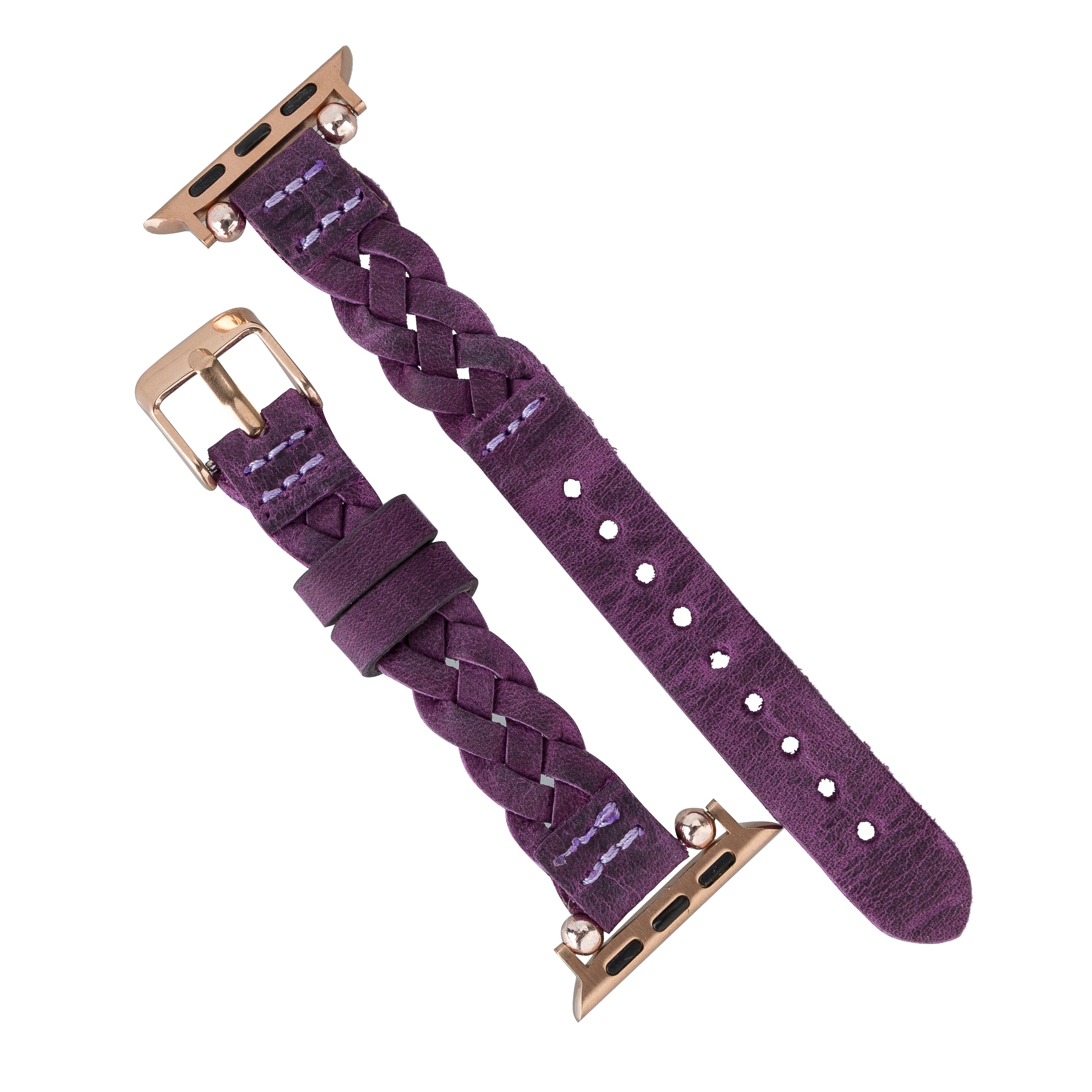 Monaco Braided Apple iWatch Genuine Leather Watch Band