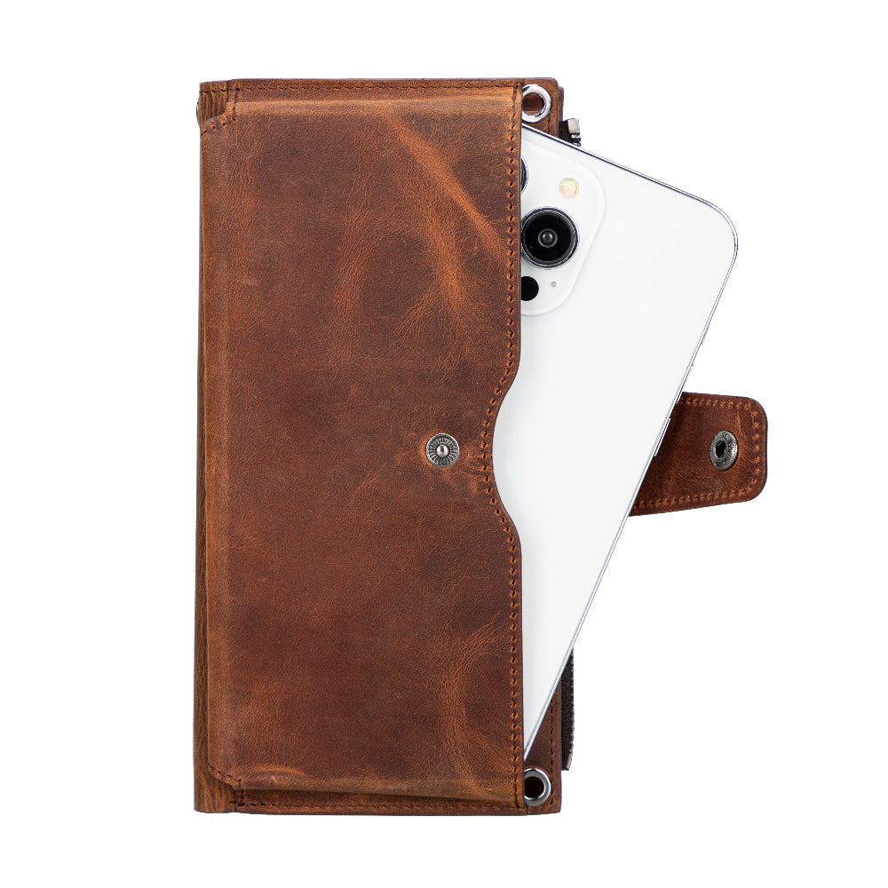 Lozan Strap Genuine Leather Crossbody Wallet
