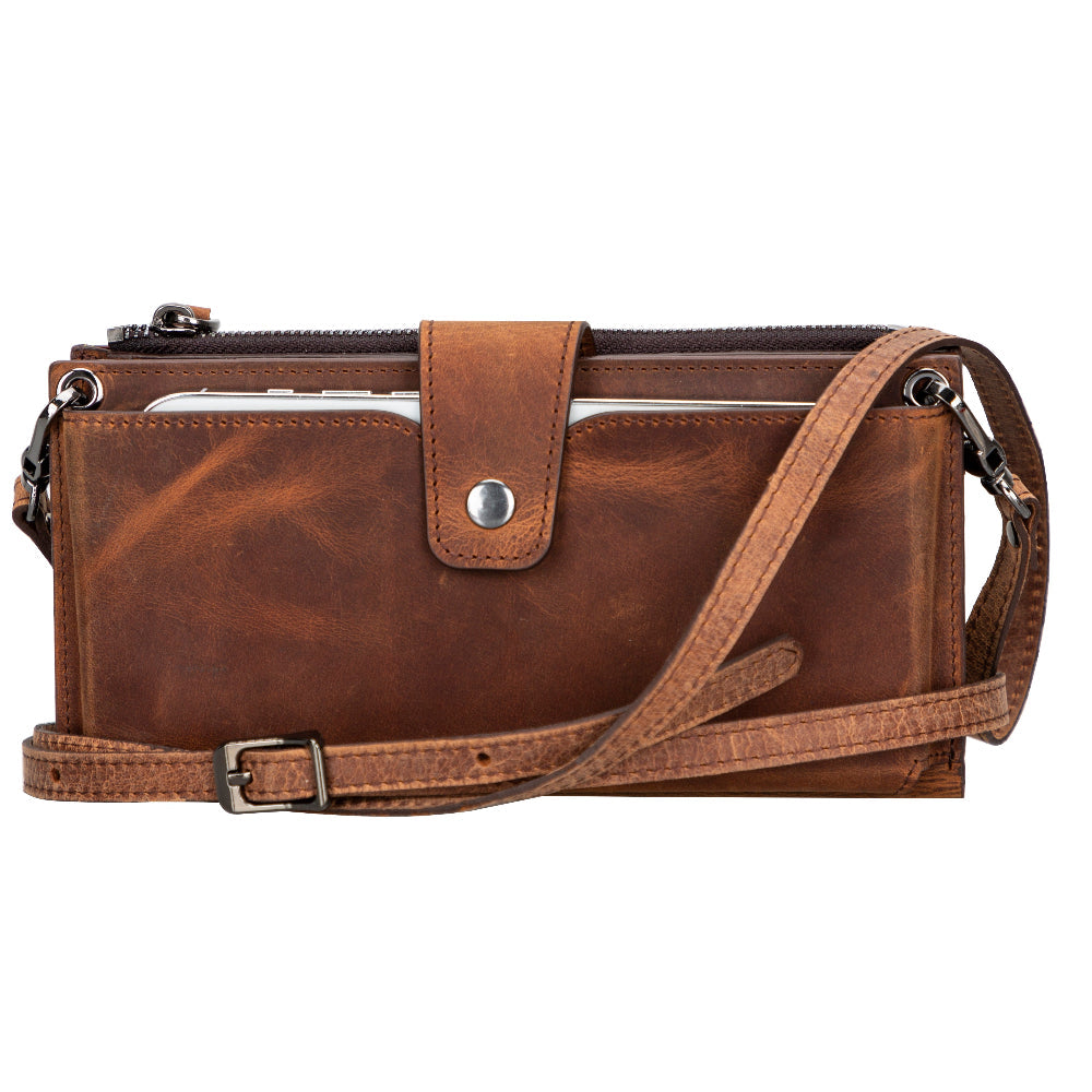Lozan Strap Genuine Leather Crossbody Wallet