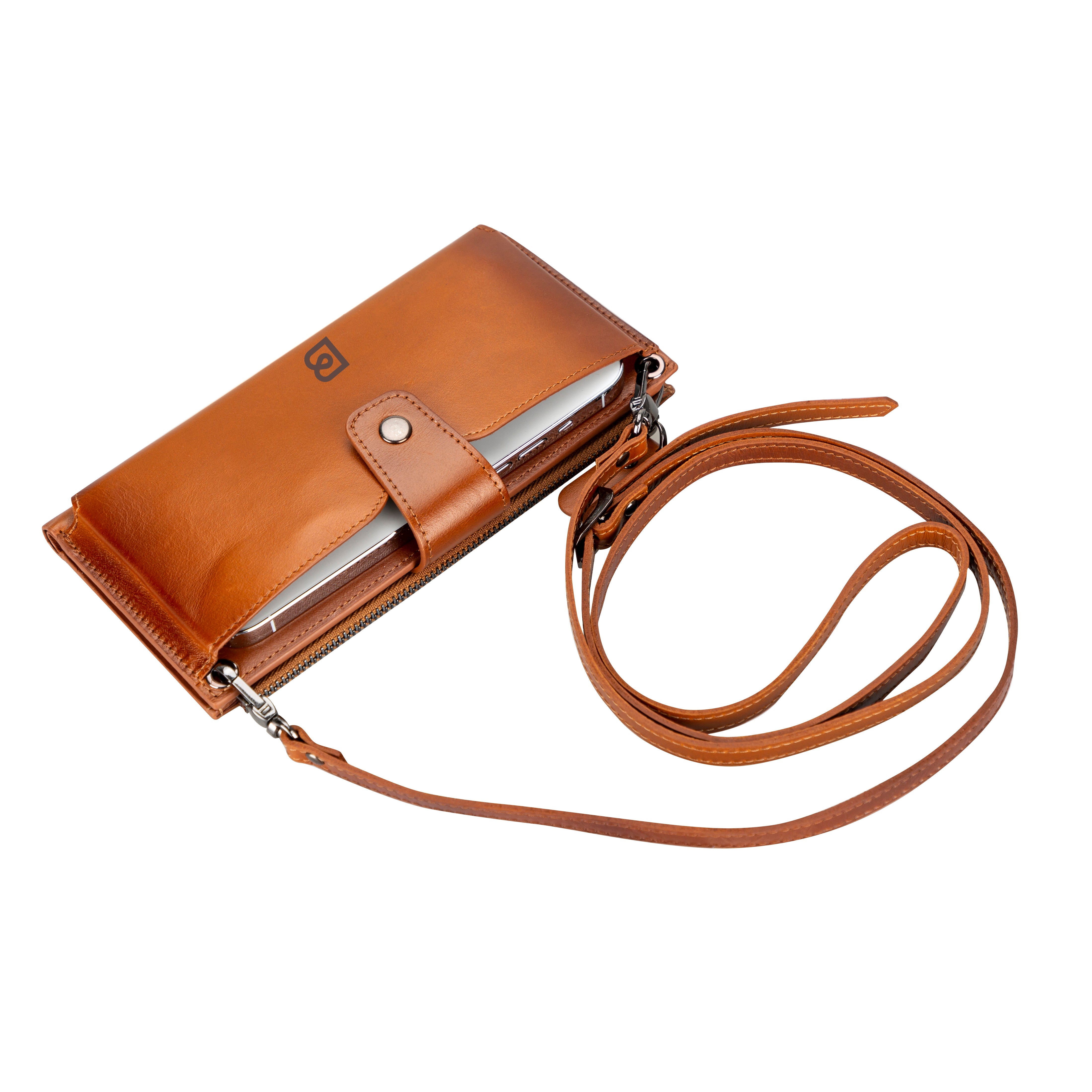 Nexora Genuine Leather Strap Crossbody Wallet for Women