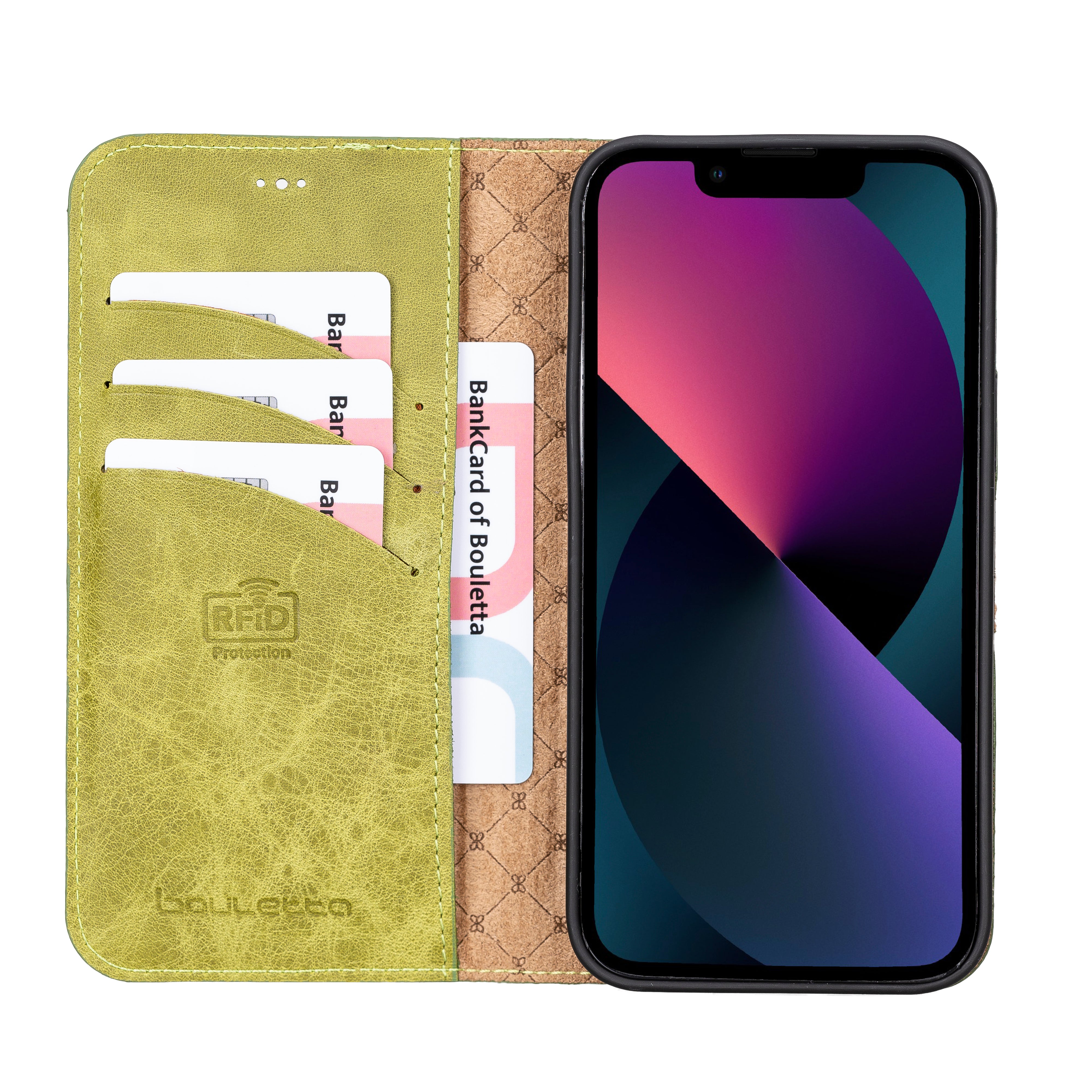 Étui portefeuille détachable en cuir véritable pour iPhone 13