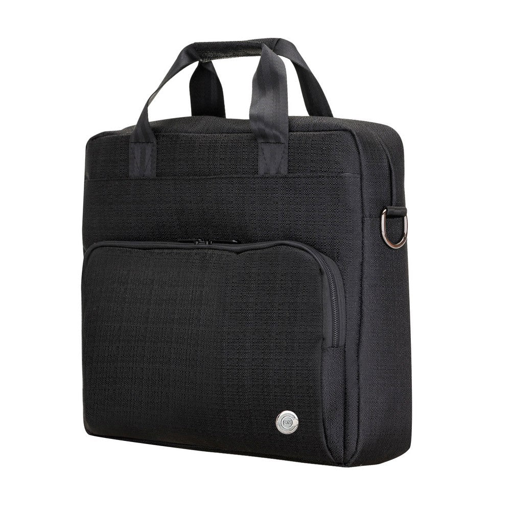 Durable notebook bag with reinforced handle and adjustable shoulder strap