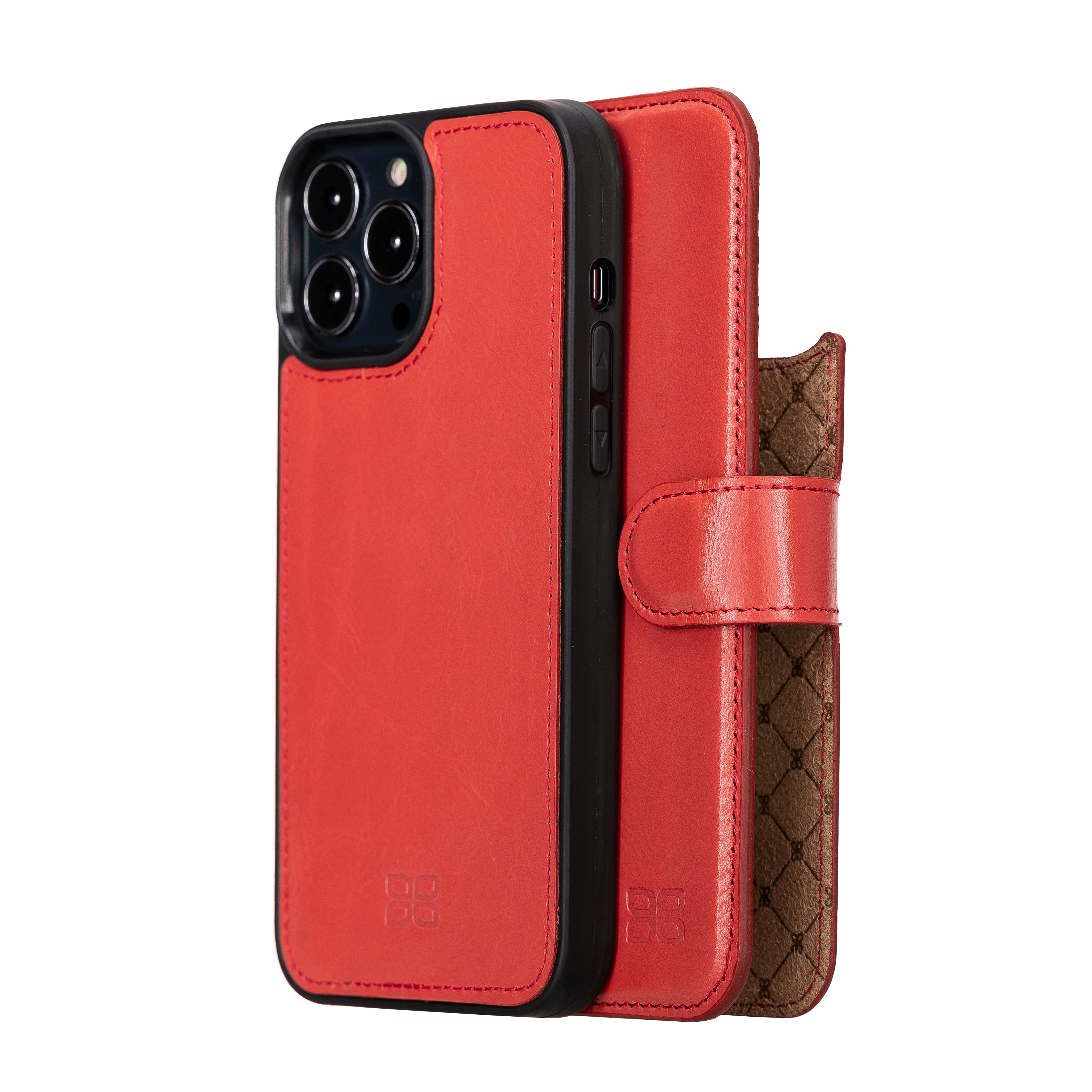 Étui portefeuille détachable en cuir véritable pour iPhone 13