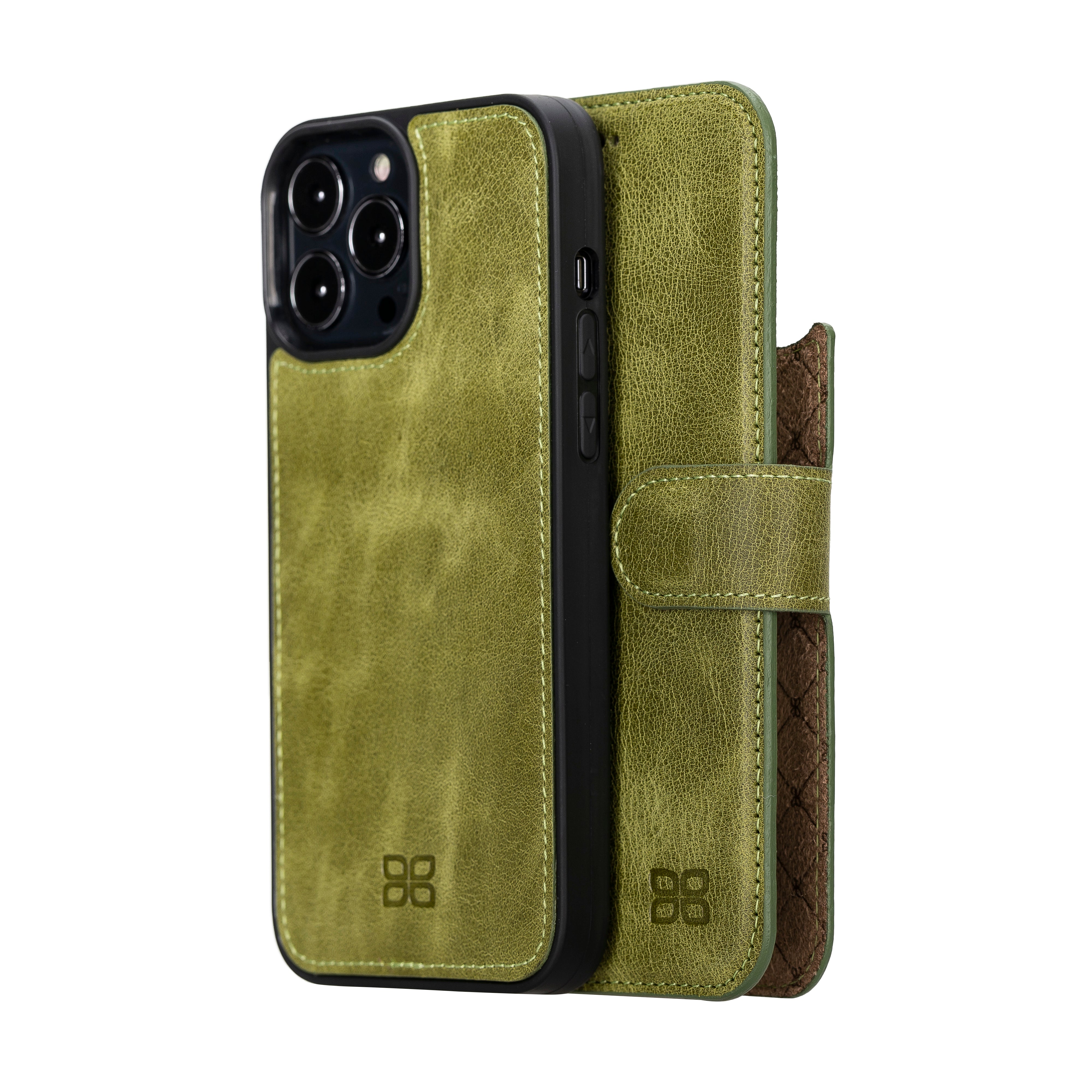 Étui portefeuille détachable en cuir véritable pour iPhone 13
