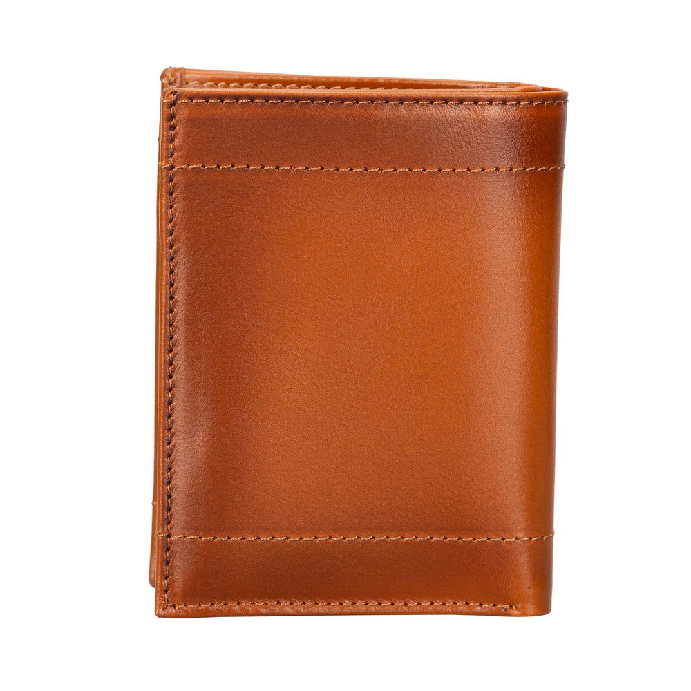 Brown leather wallet on a white background