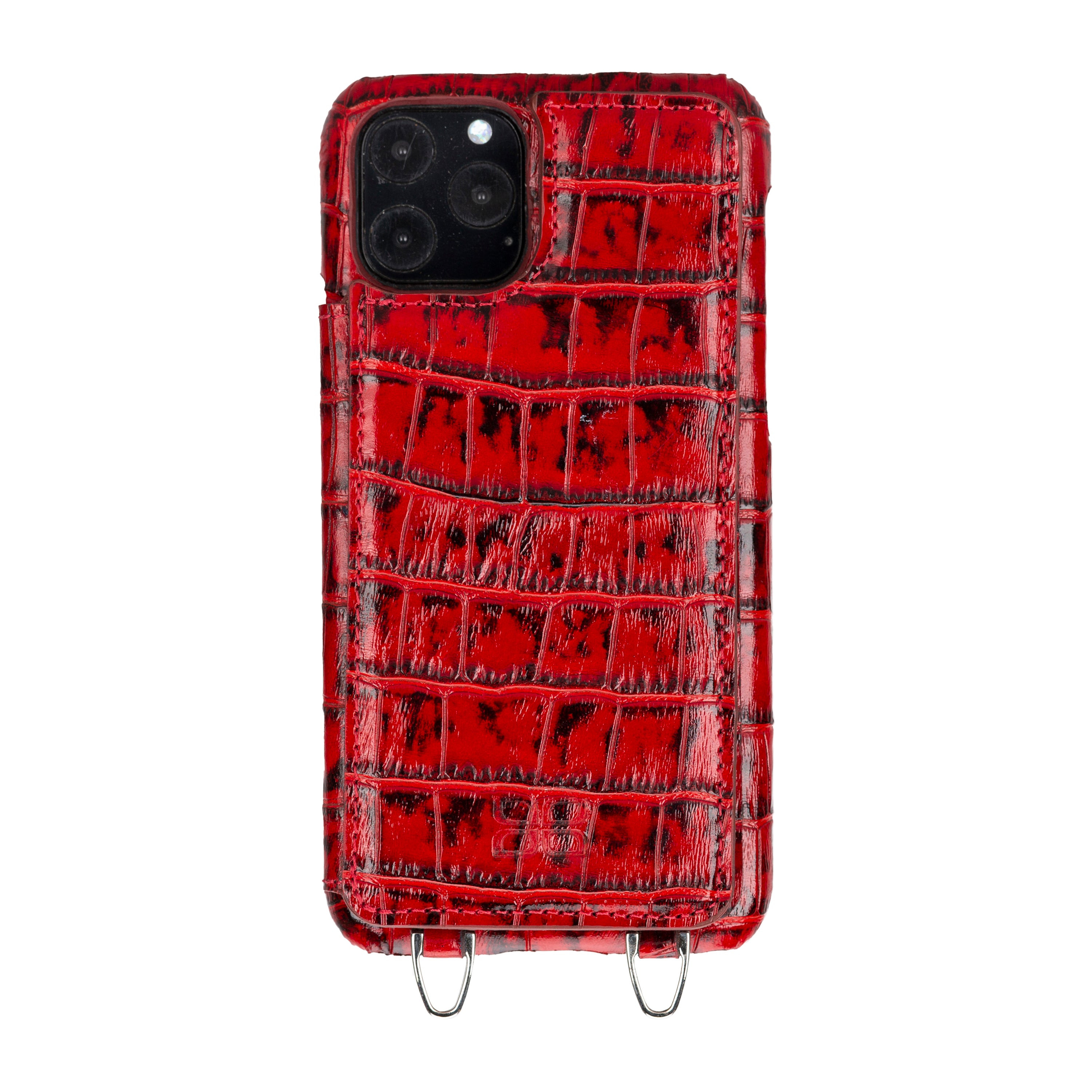 Saff iPhone 11 Series Genuine Leather Case with Crossbody Strap