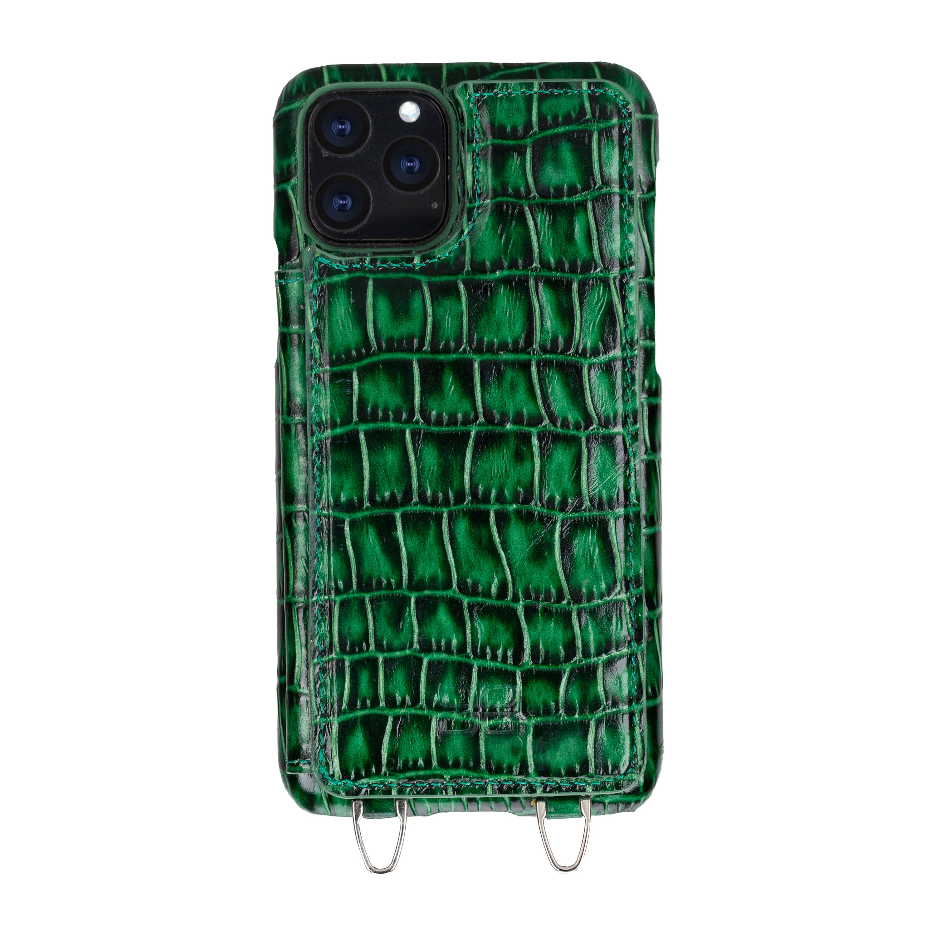 Saff iPhone 11 Series Genuine Leather Case with Crossbody Strap