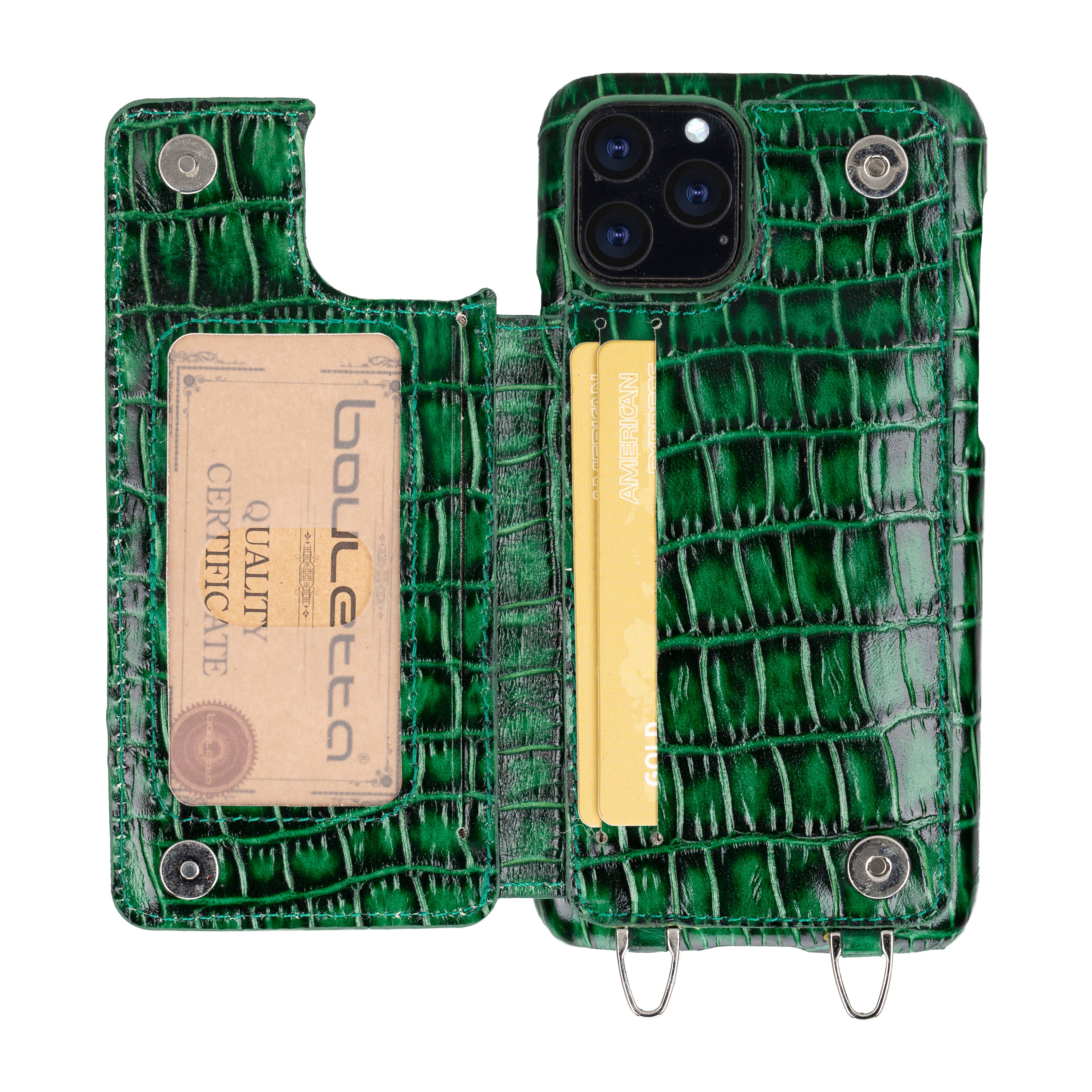 Saff iPhone 11 Series Genuine Leather Case with Crossbody Strap