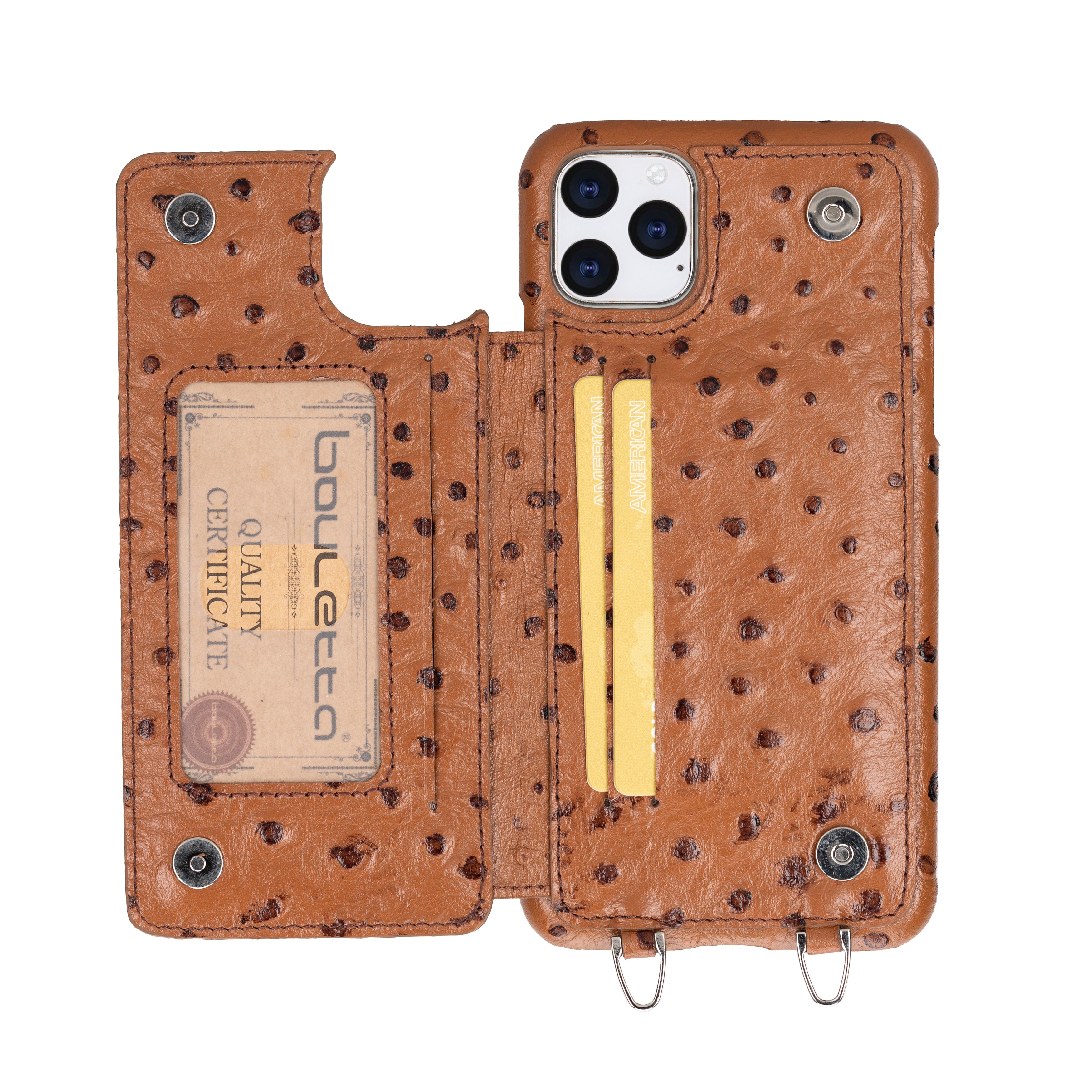 Saff iPhone 11 Series Genuine Leather Case with Crossbody Strap