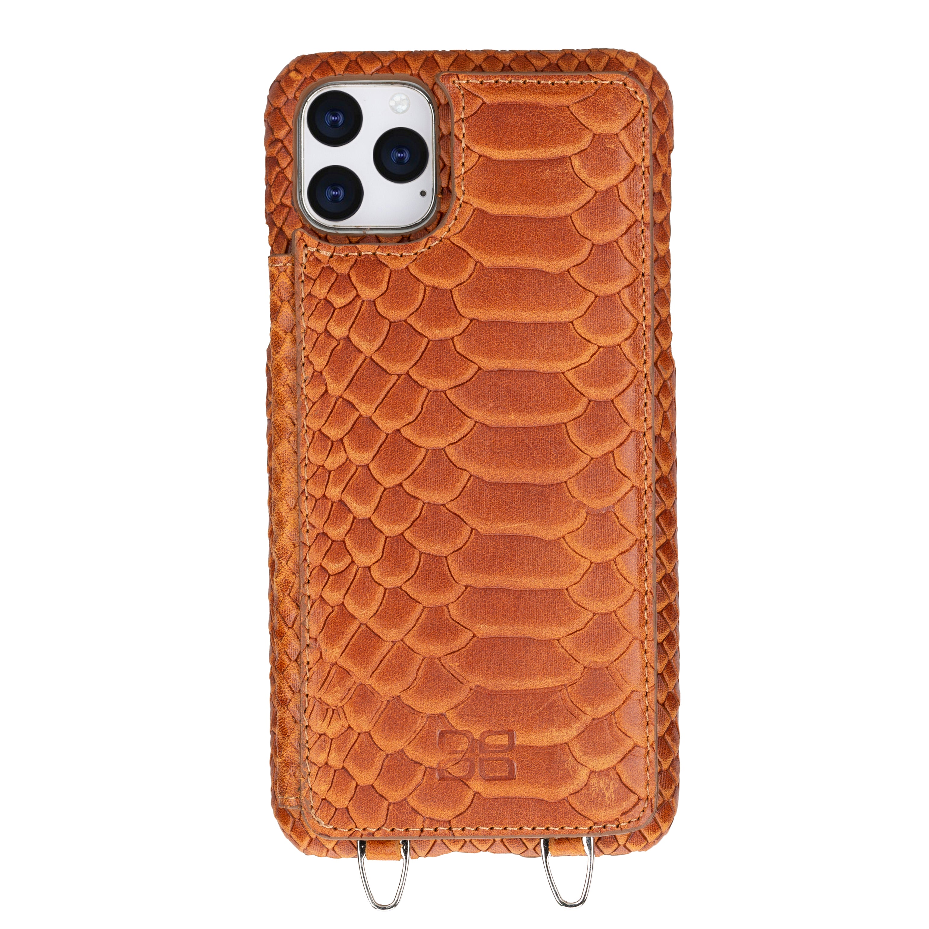 Saff iPhone 11 Series Genuine Leather Case with Crossbody Strap