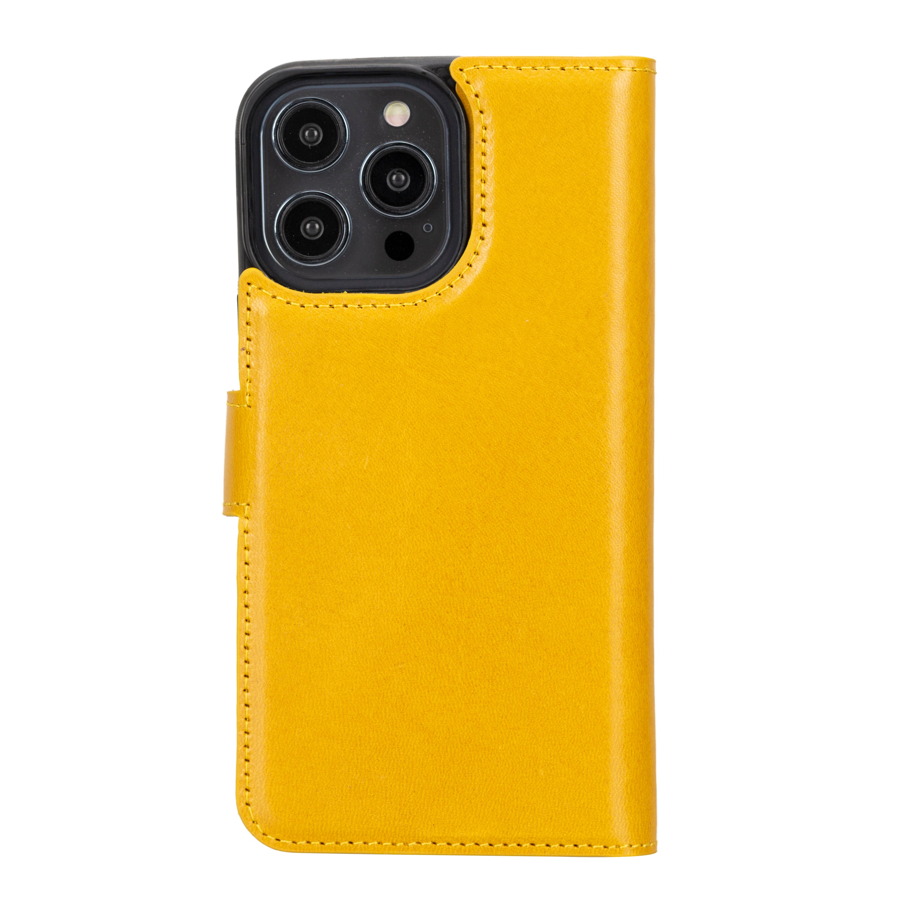 Étui portefeuille amovible en cuir véritable pour iPhone 14 Pro Max (6,7")