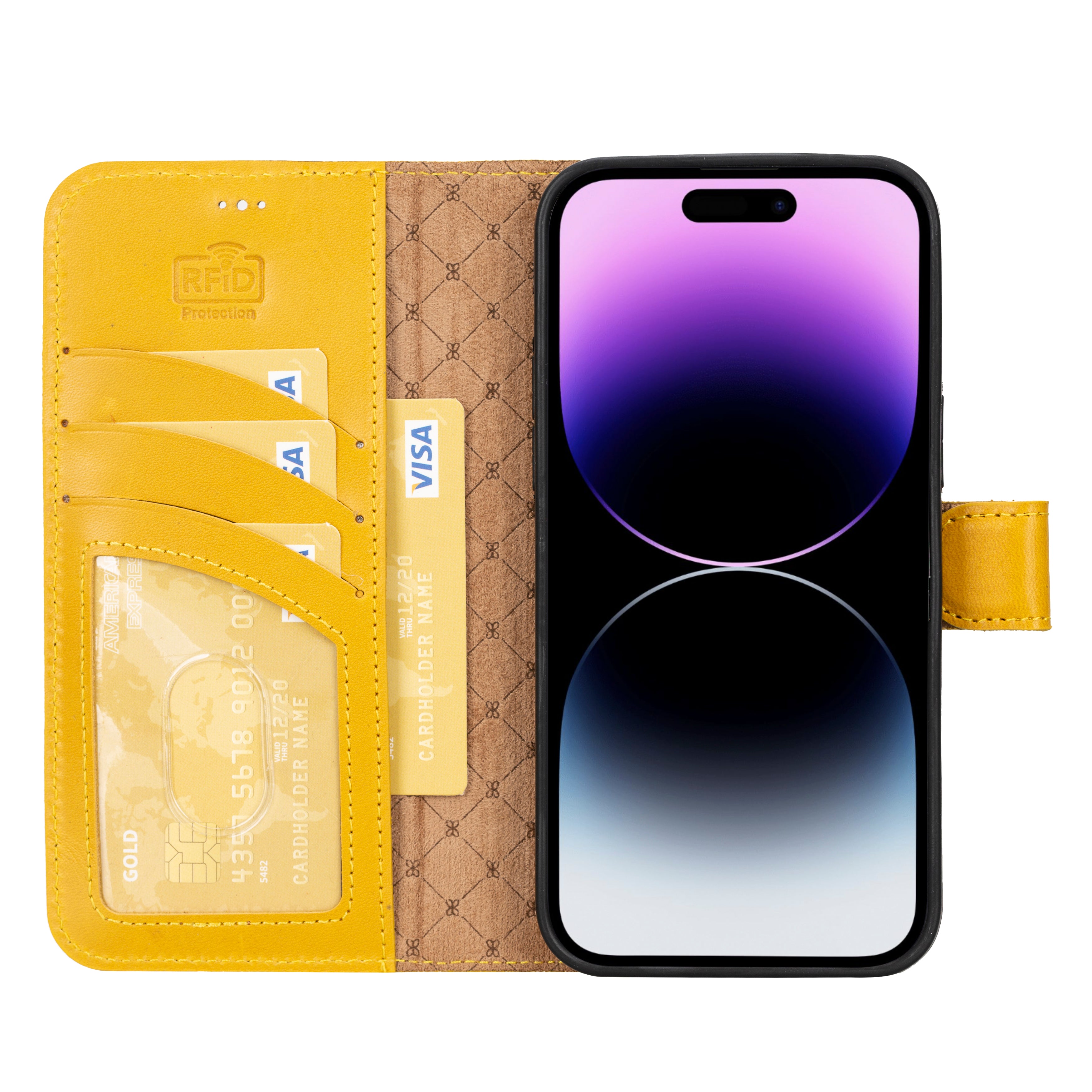 Étui portefeuille amovible en cuir véritable pour iPhone 14 Pro Max (6,7")
