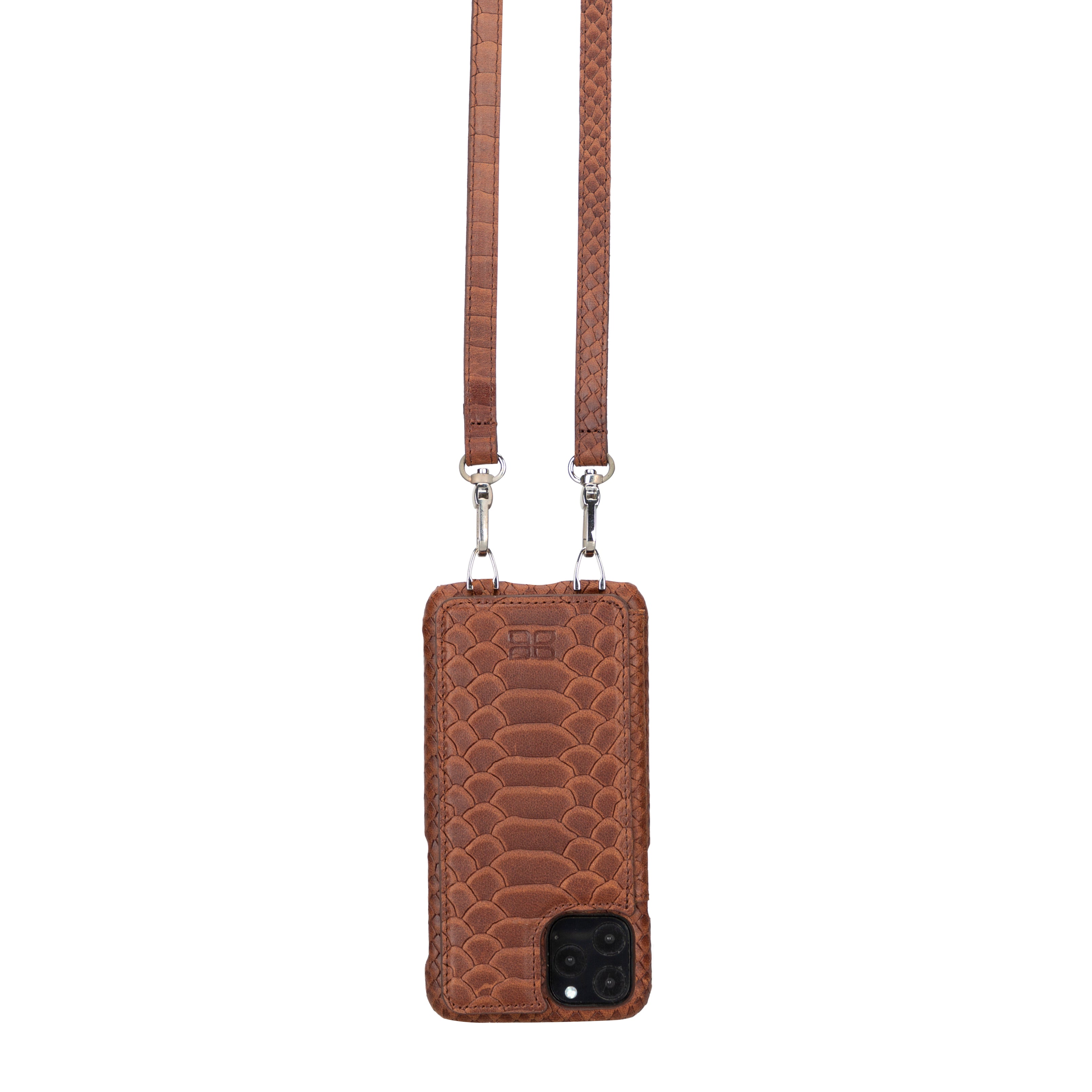 Saff iPhone 11 Series Genuine Leather Case with Crossbody Strap