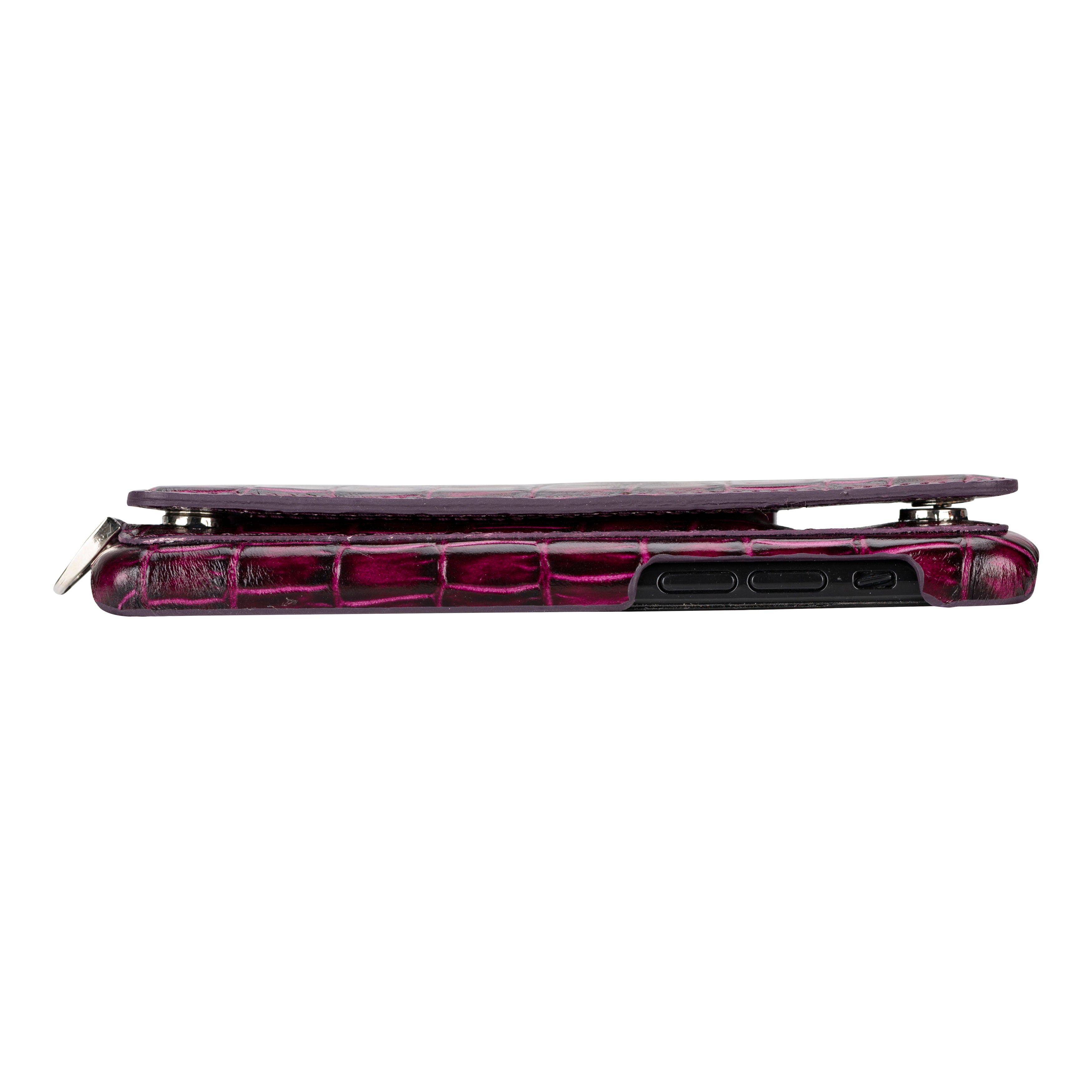 Saff iPhone 11 Series Genuine Leather Case with Crossbody Strap