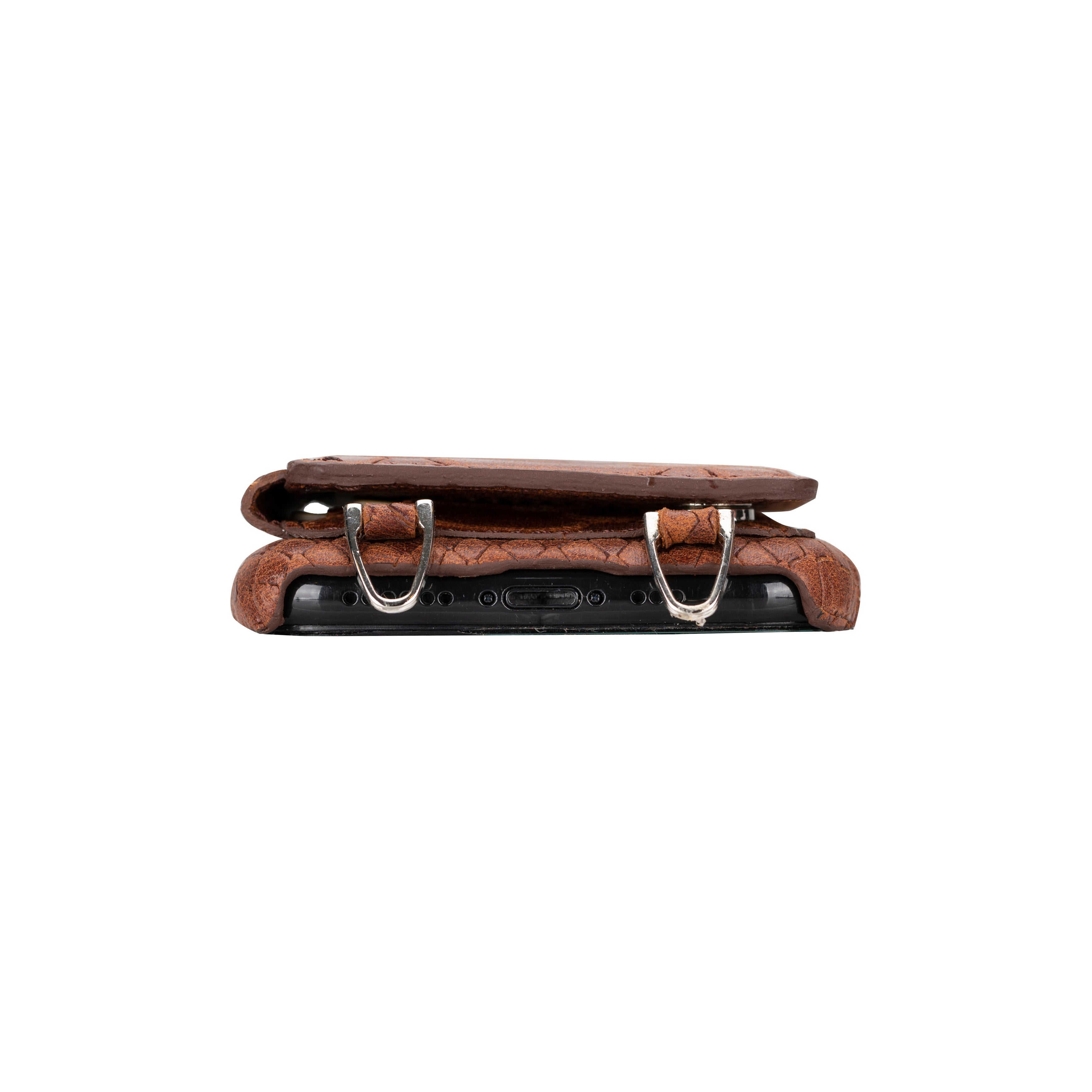Saff iPhone 11 Series Genuine Leather Case with Crossbody Strap
