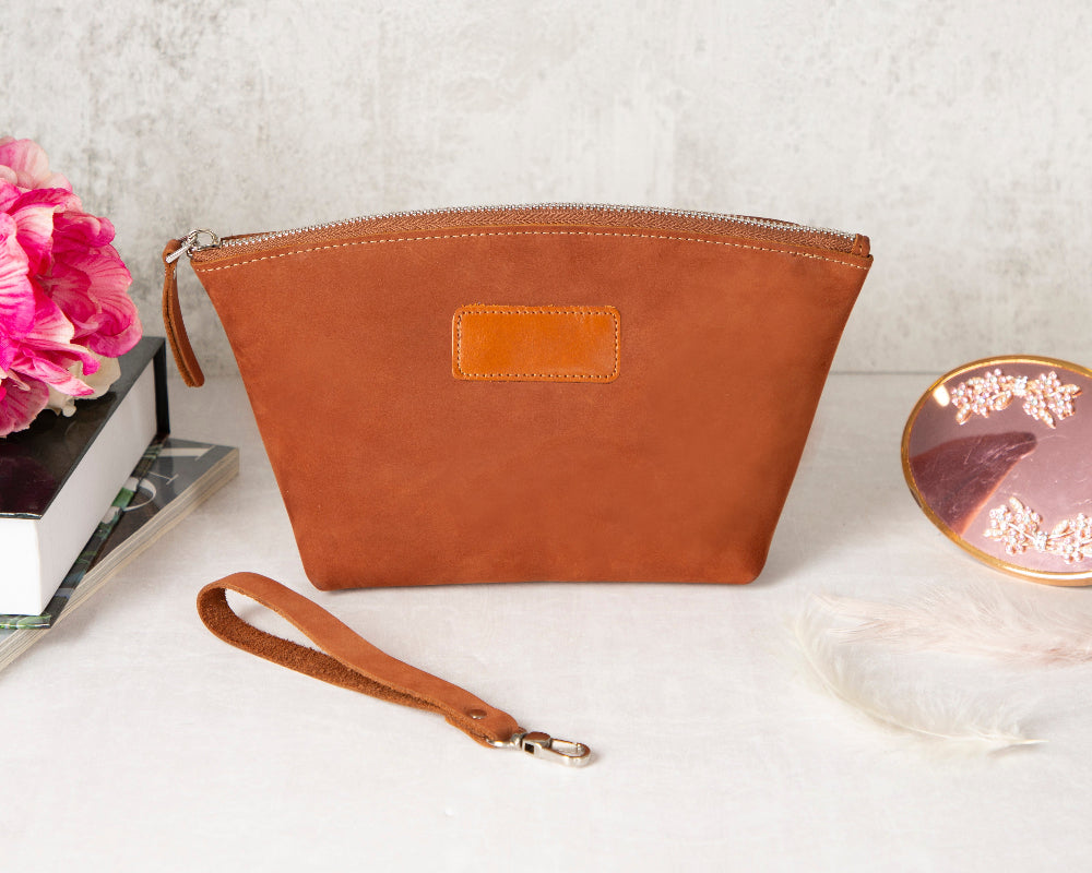 Luna Leather Makeup Bag
