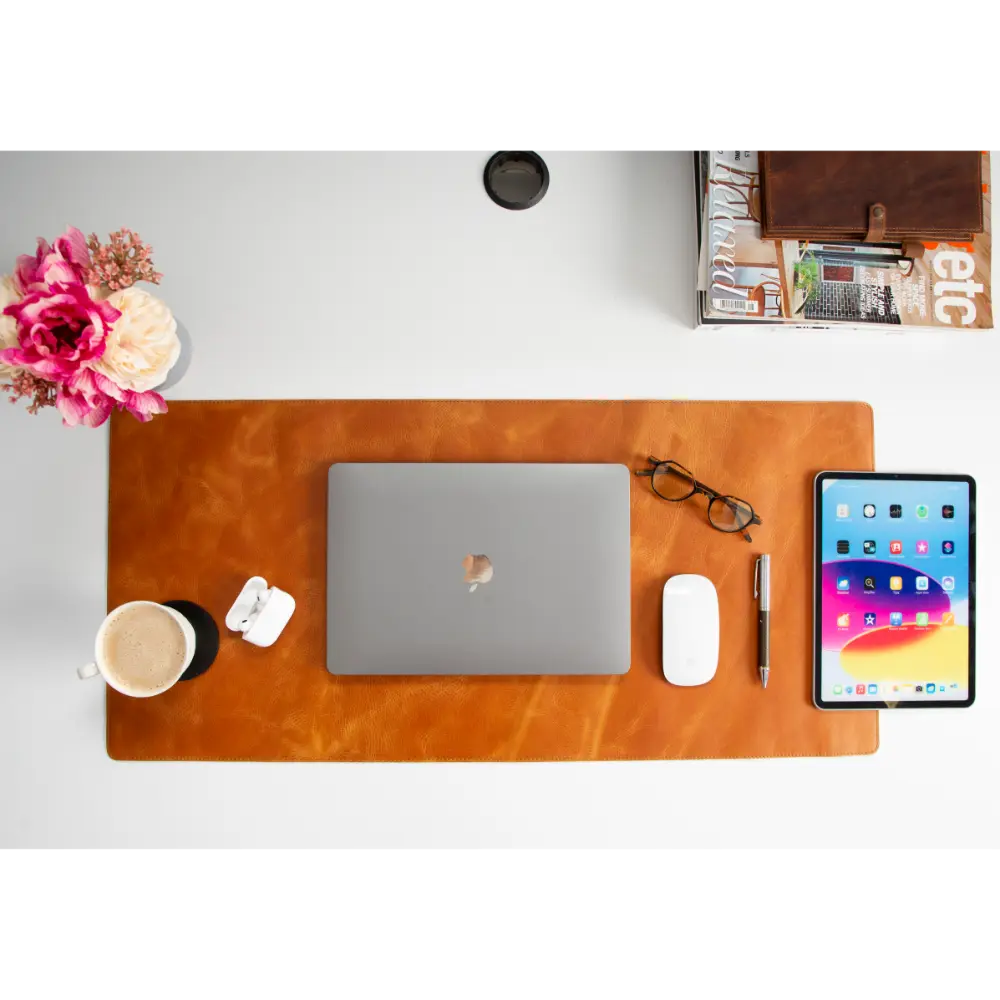 Leather Natural Desk Mat (37 cm x 80 cm)