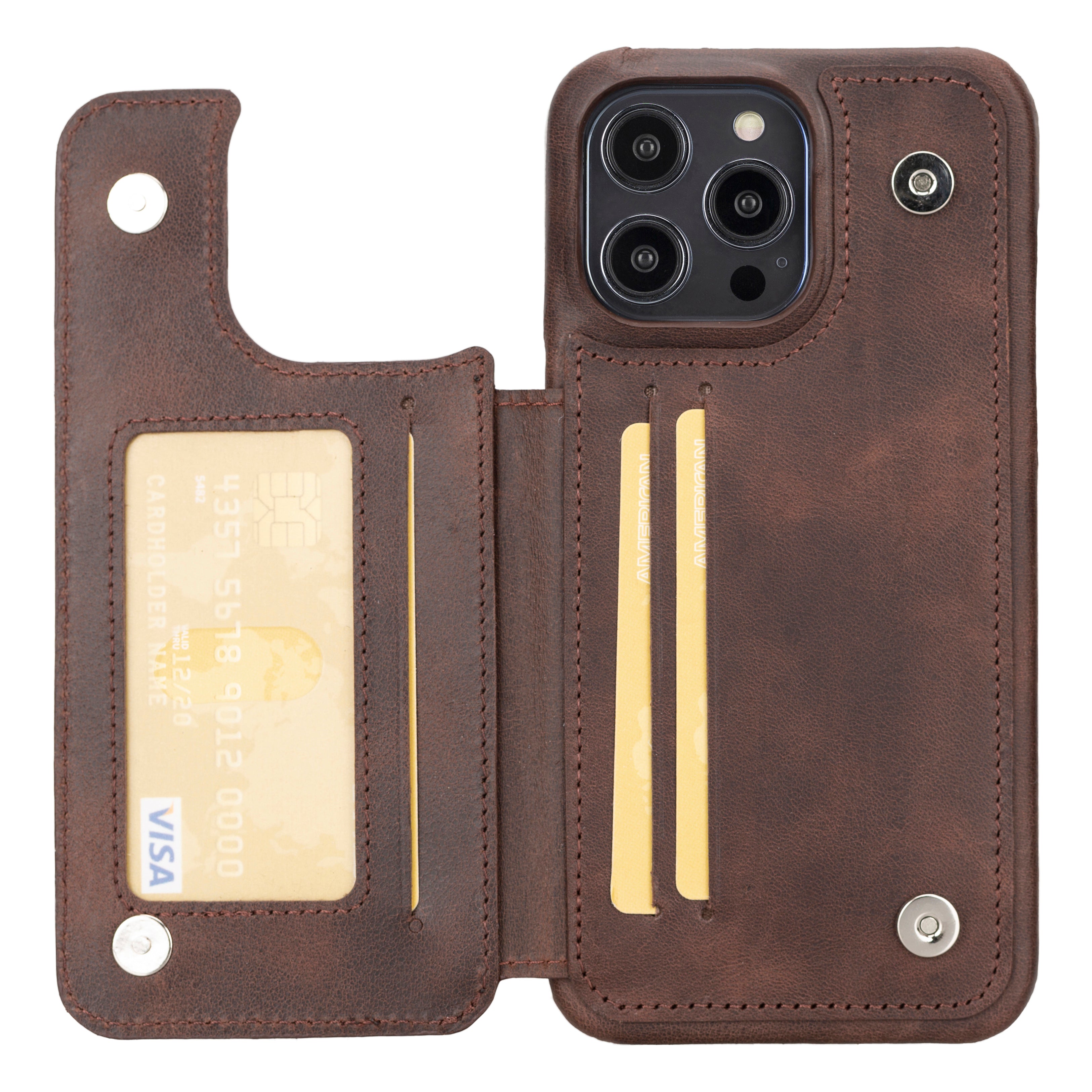 Étui portefeuille en cuir véritable Ultimate Book pour iPhone 14 Pro Max (6,7")