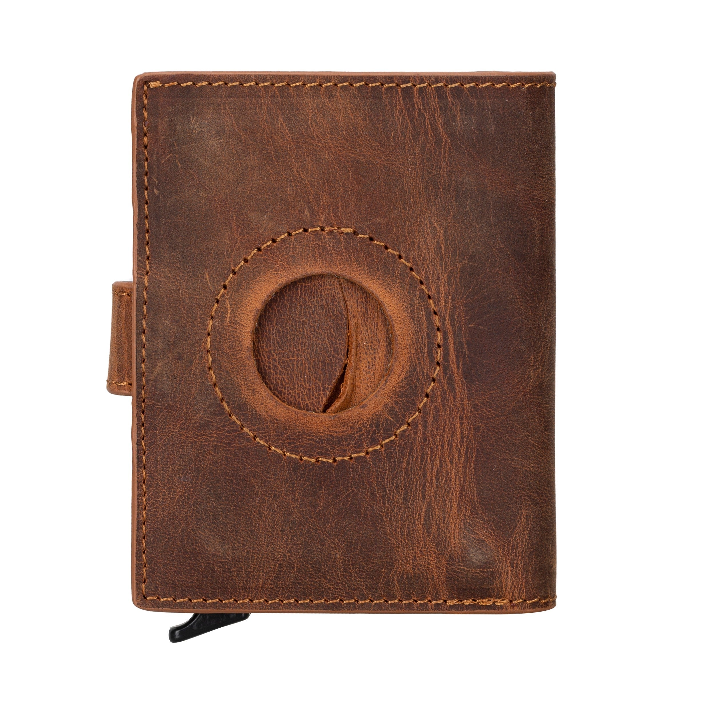 Porte-cartes mécanique en cuir Palertag Zip avec emplacement pour AirTag